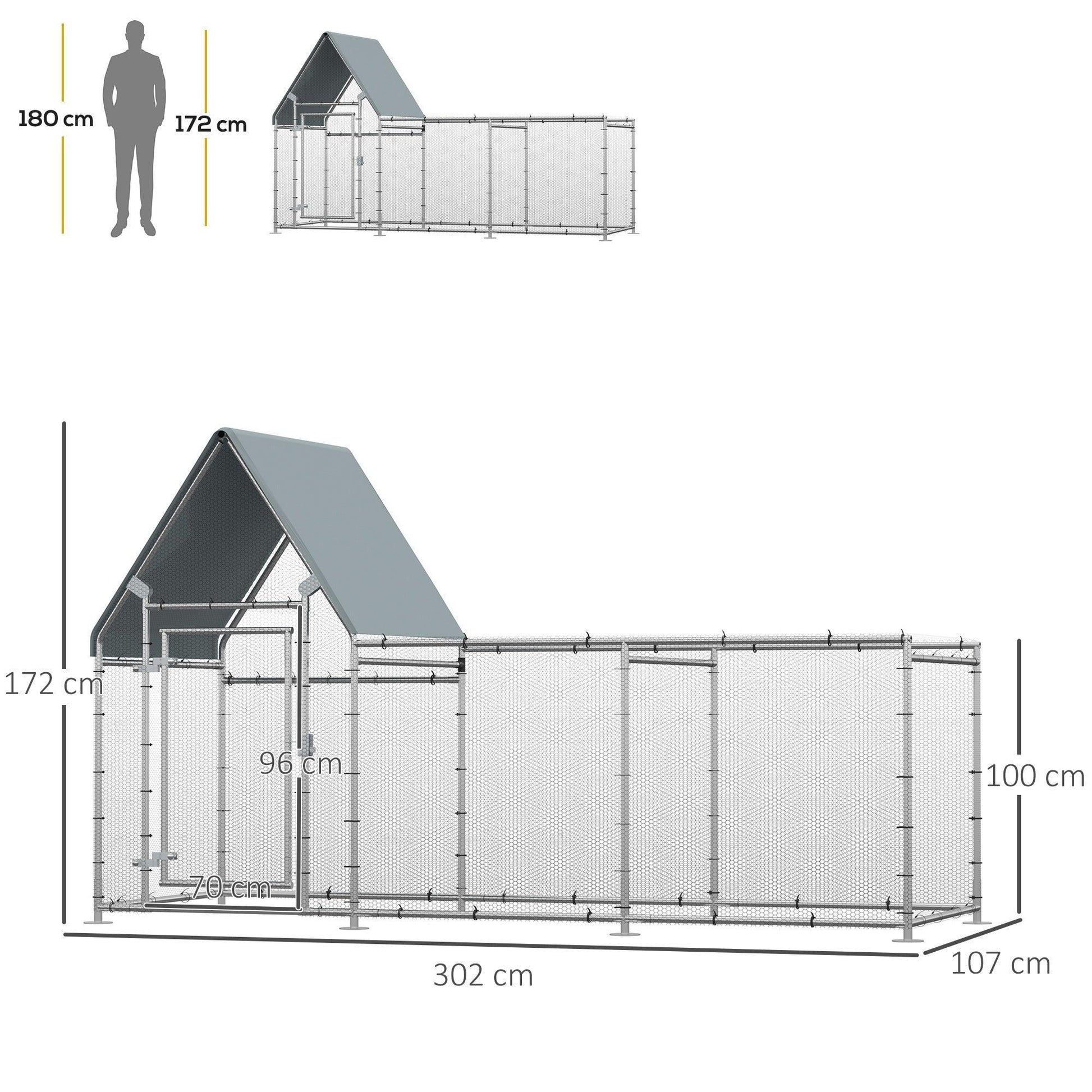 PawHut Walk-In Chicken Run with Cover - ALL4U RETAILER LTD