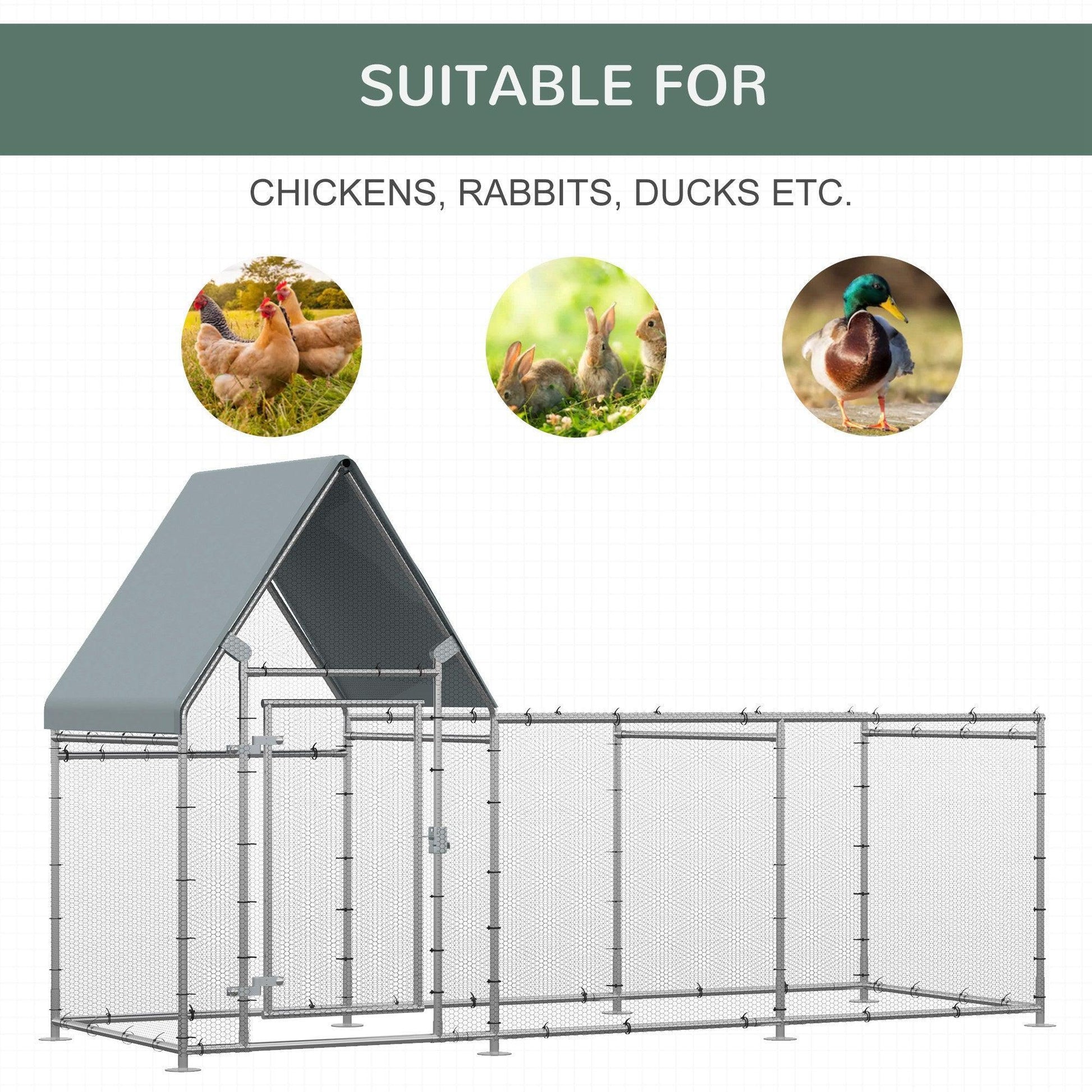 PawHut Walk-In Chicken Run with Cover - ALL4U RETAILER LTD