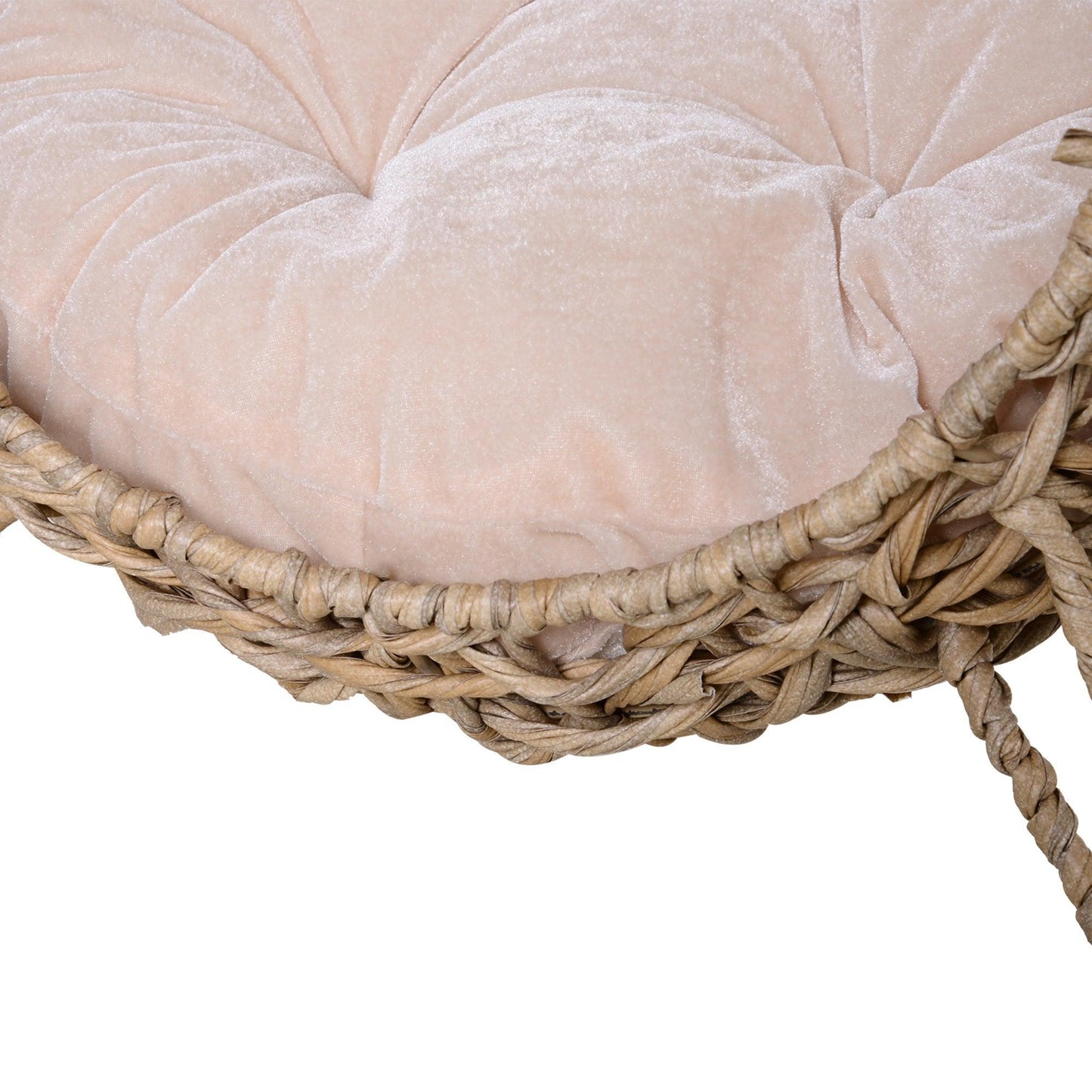 PawHut Rattan Cat Bed - Cozy Elevated Basket, Natural Wood - ALL4U RETAILER LTD