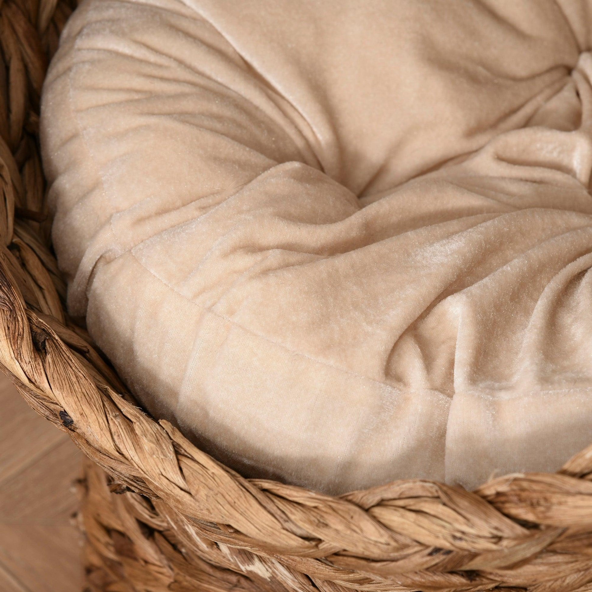 PawHut Wicker Cat Bed - Cozy - ALL4U RETAILER LTD