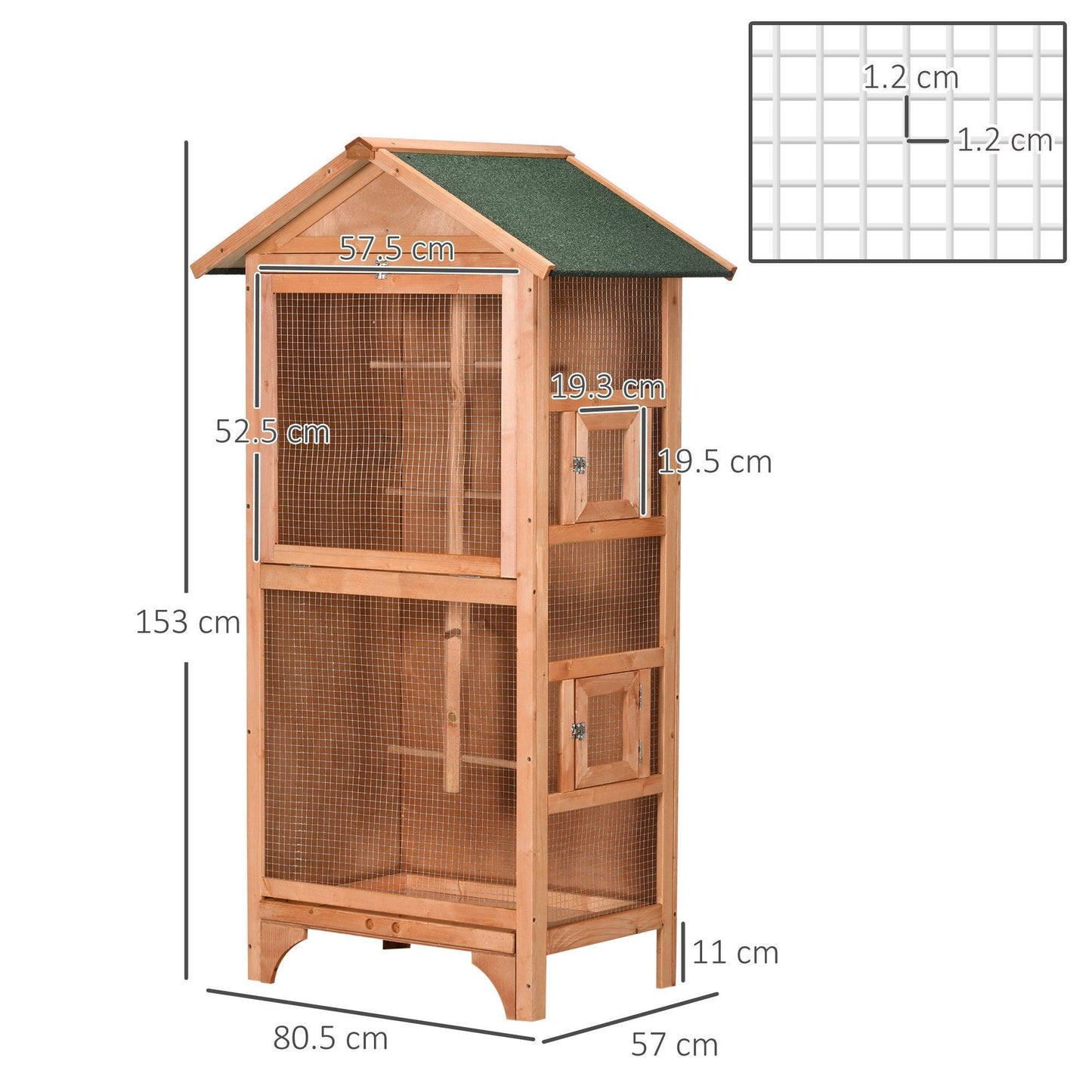 PawHut Wooden Bird Cage: Specifically for Finches and Canaries - ALL4U RETAILER LTD