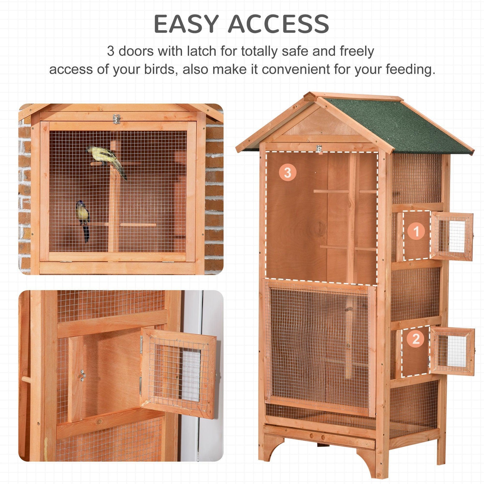 PawHut Wooden Bird Cage: Specifically for Finches and Canaries - ALL4U RETAILER LTD