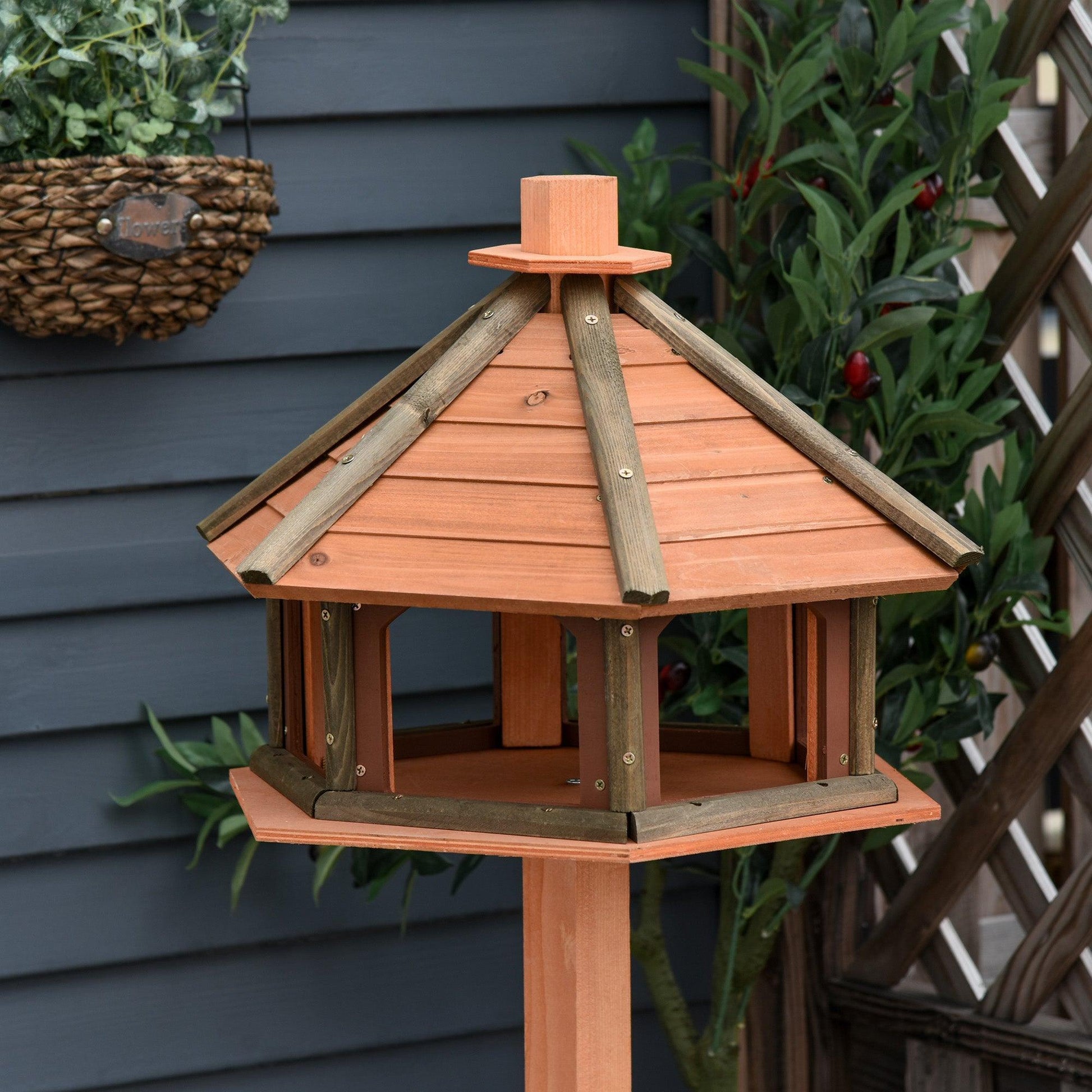 PawHut Wooden Bird Feeder Table - Weatherproof 130cm - ALL4U RETAILER LTD