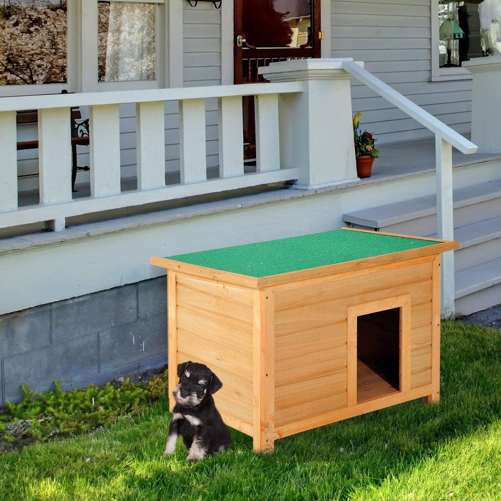 PawHut Wooden Dog Kennel House, Outdoor Waterproof - ALL4U RETAILER LTD