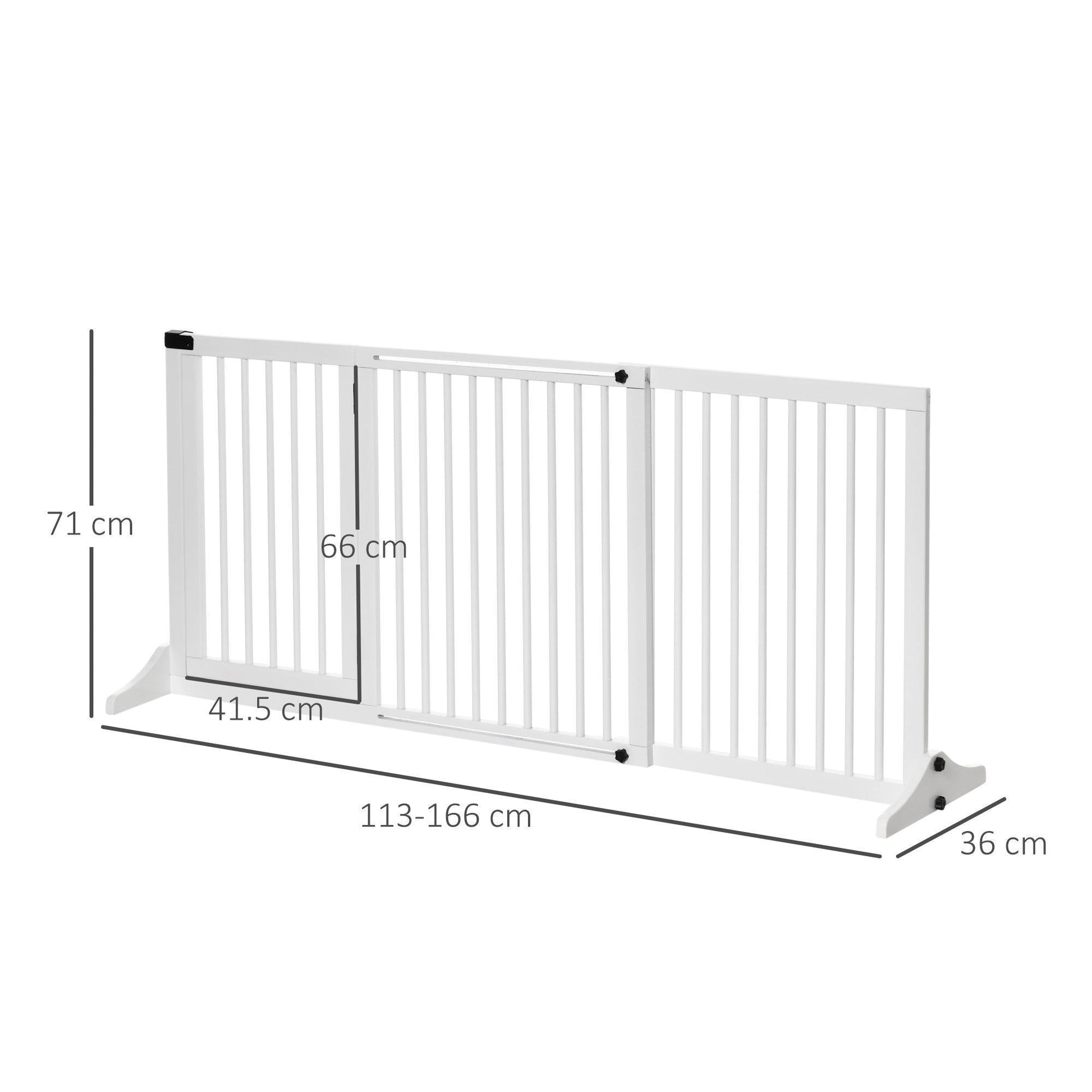 PawHut Wooden Pet Gate - Adjustable 3-Panel Safety Fence - ALL4U RETAILER LTD