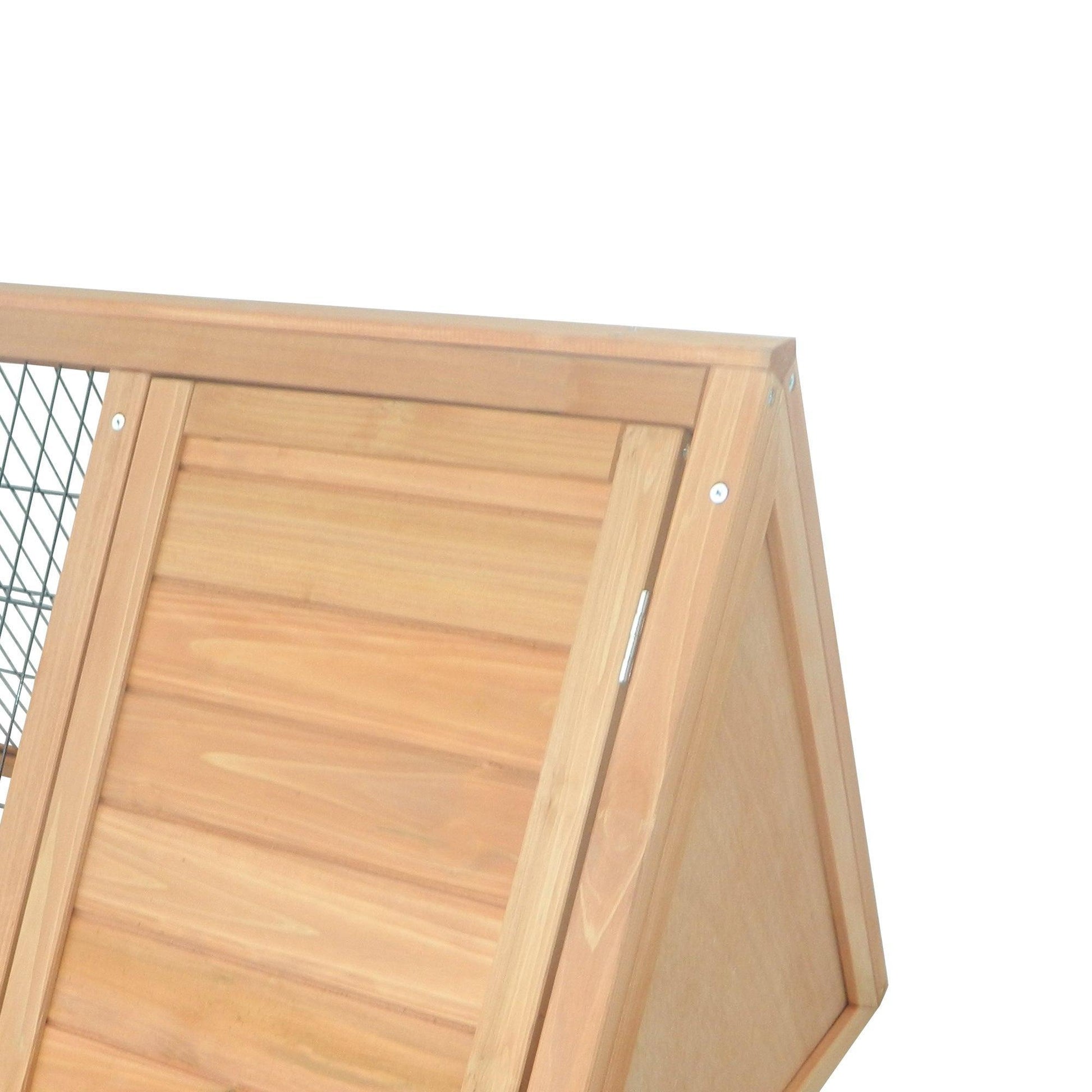 PawHut Rabbit Cage with Outdoor Space - Yellow - ALL4U RETAILER LTD