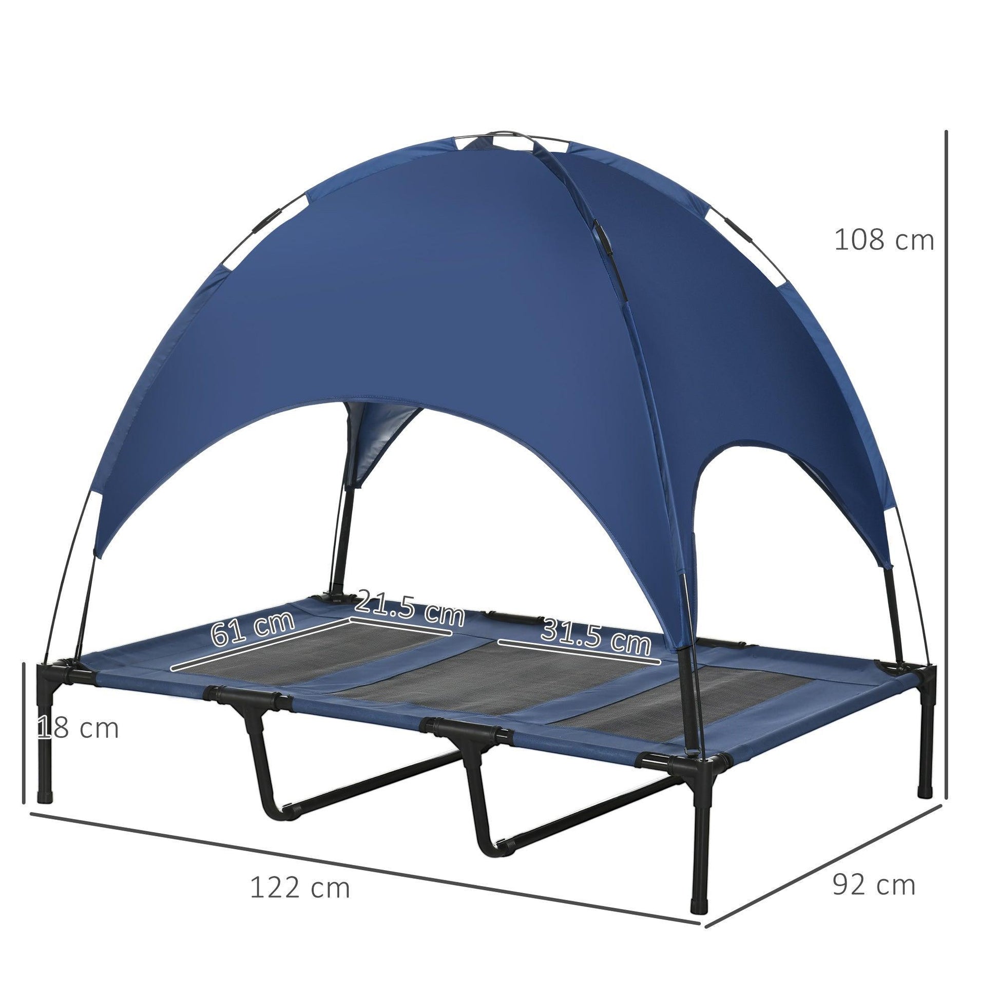 PawHut XL Dog Bed with Canopy - Waterproof & Elevated - ALL4U RETAILER LTD