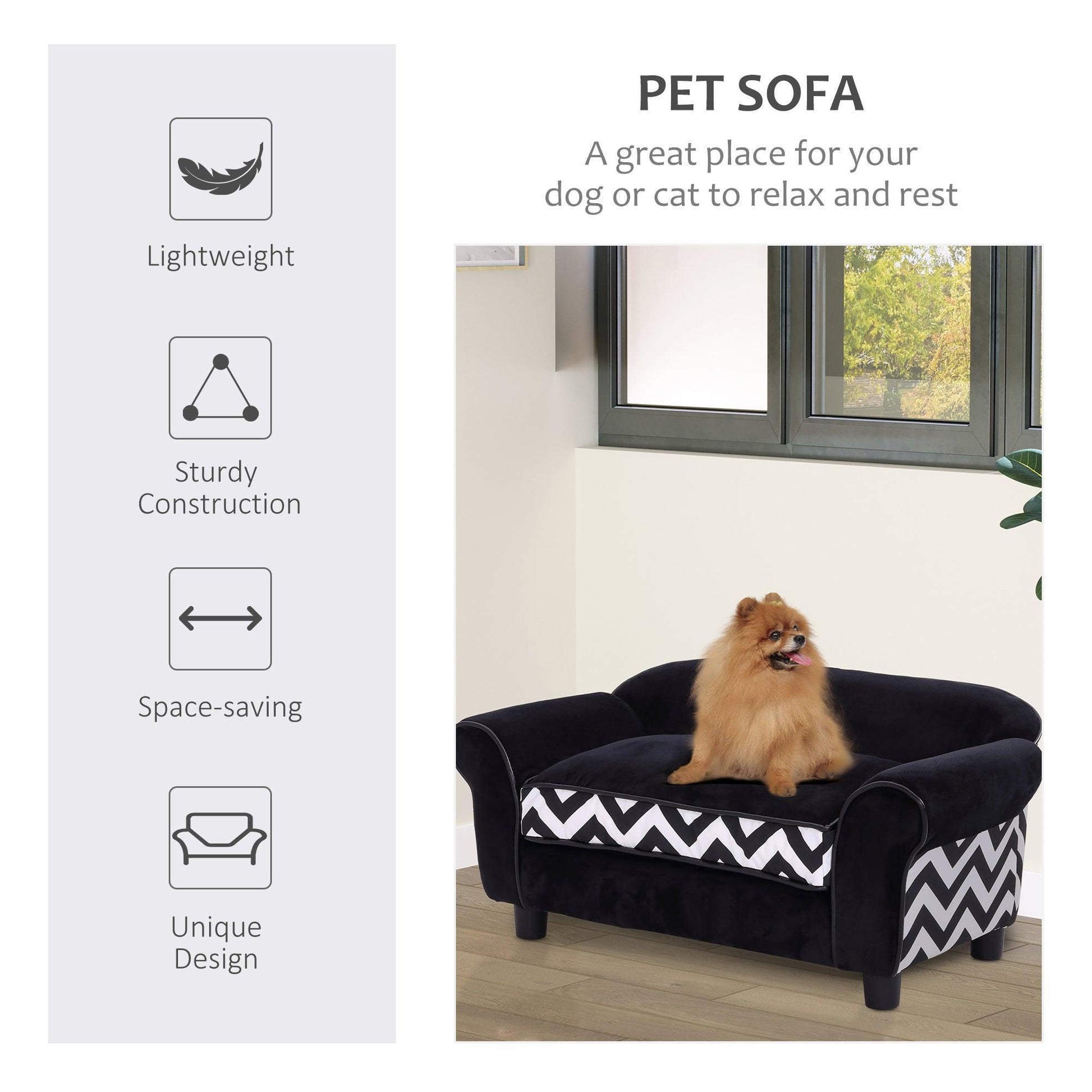 PawHut XS-Sized Dog Cat Sofa Bed: Soft Cushion, Washable Cover - ALL4U RETAILER LTD