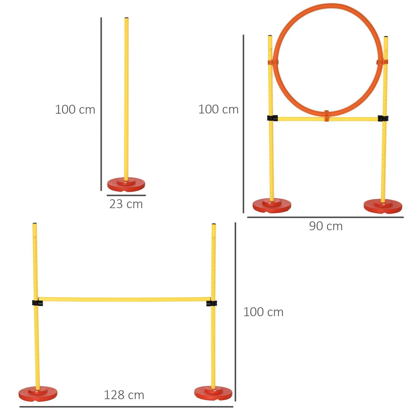 PawHut Yellow Dog Agility Set - 3 Obstacles - ALL4U RETAILER LTD