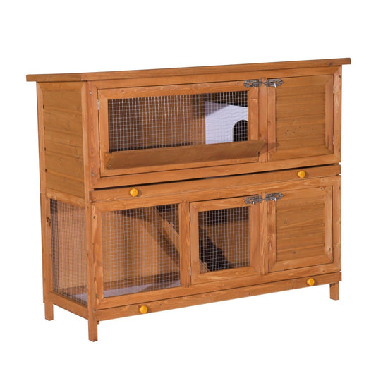 PawHut - Yellow Rabbit Cage, 100cm - ALL4U RETAILER LTD