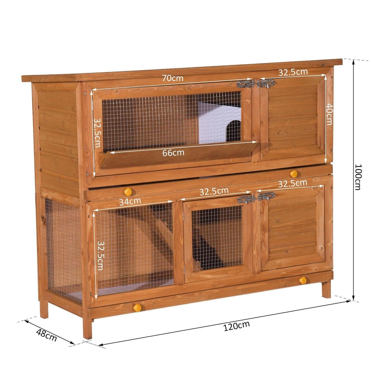 PawHut - Yellow Rabbit Cage, 100cm - ALL4U RETAILER LTD