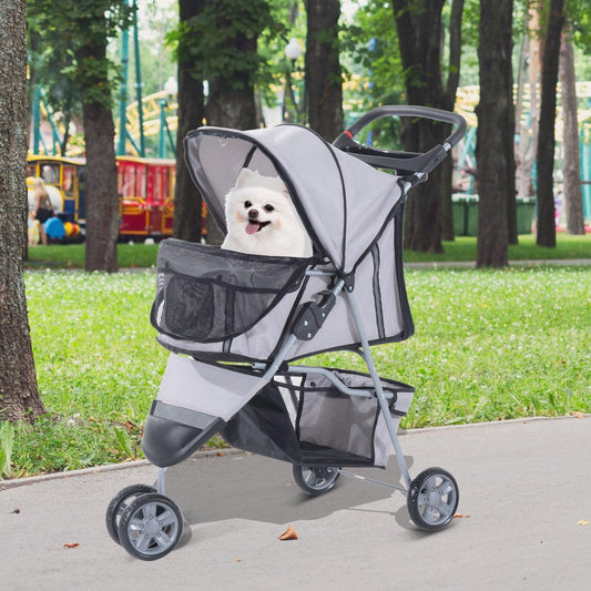 PawHutPet Stroller - Compact Travel Trolley - ALL4U RETAILER LTD