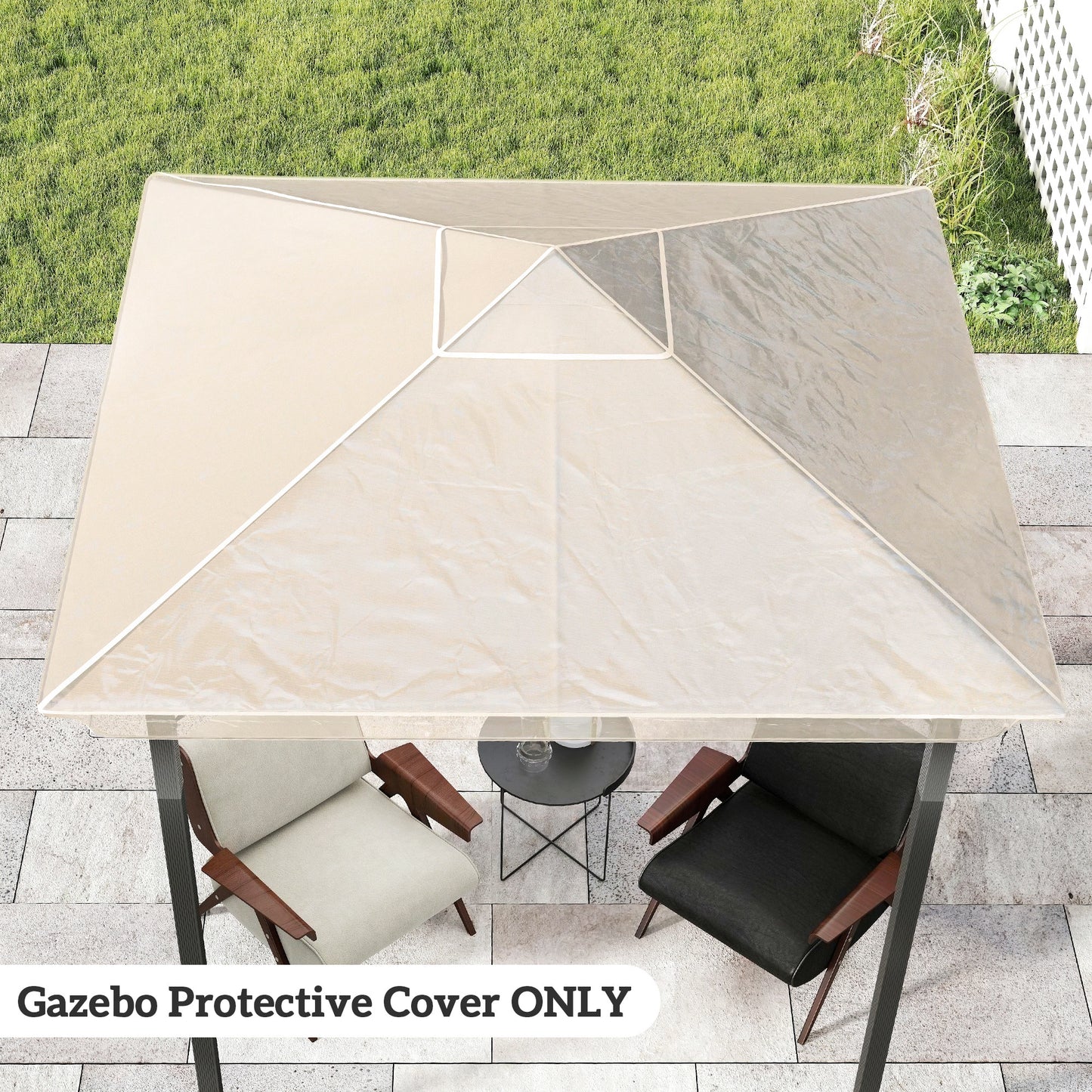 Outsunny 2x2m Gazebo Protective Cover Waterproof Rainproof Canopy and Tent Weatherproof Shield