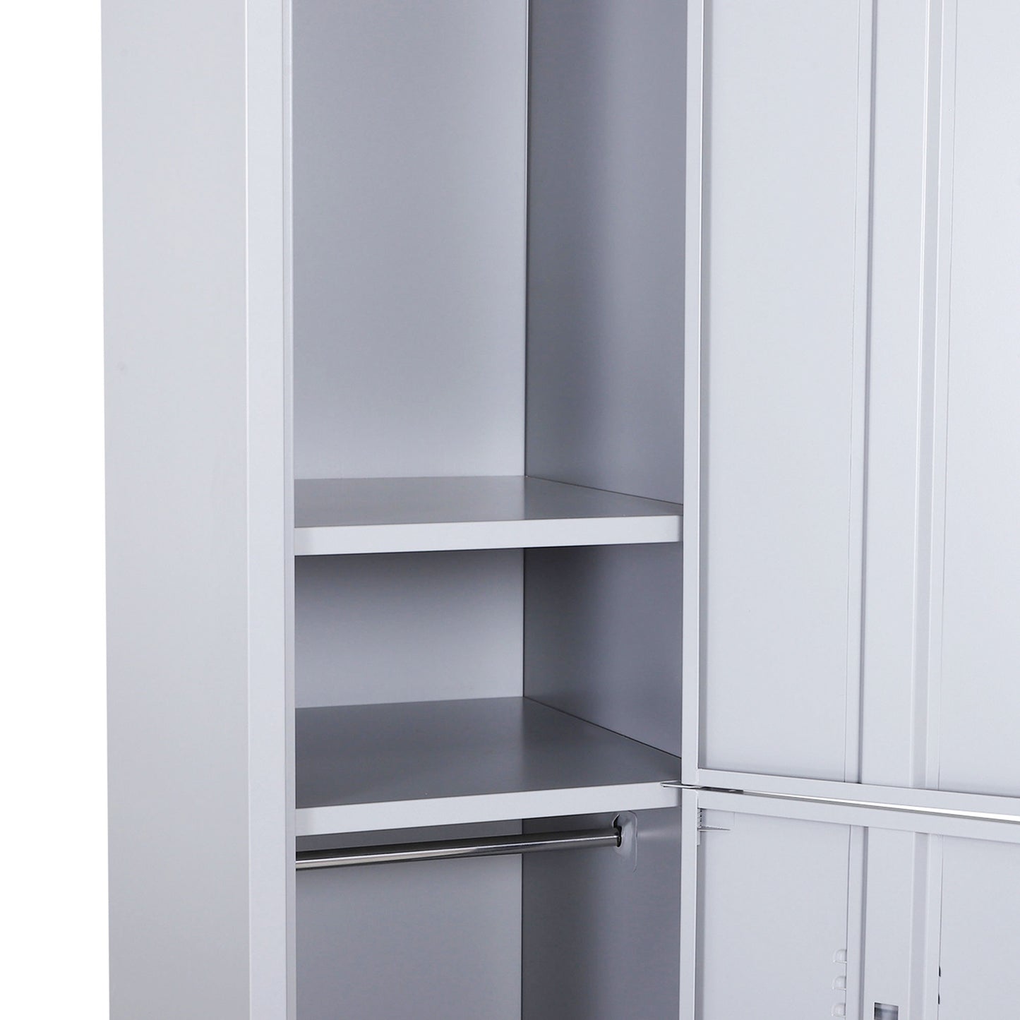 Vinsetto Locker Cabinet Storage Cold Rolled Steel With Shelves Vertical Cupboard Grey 38 x 46 x 180 cm
