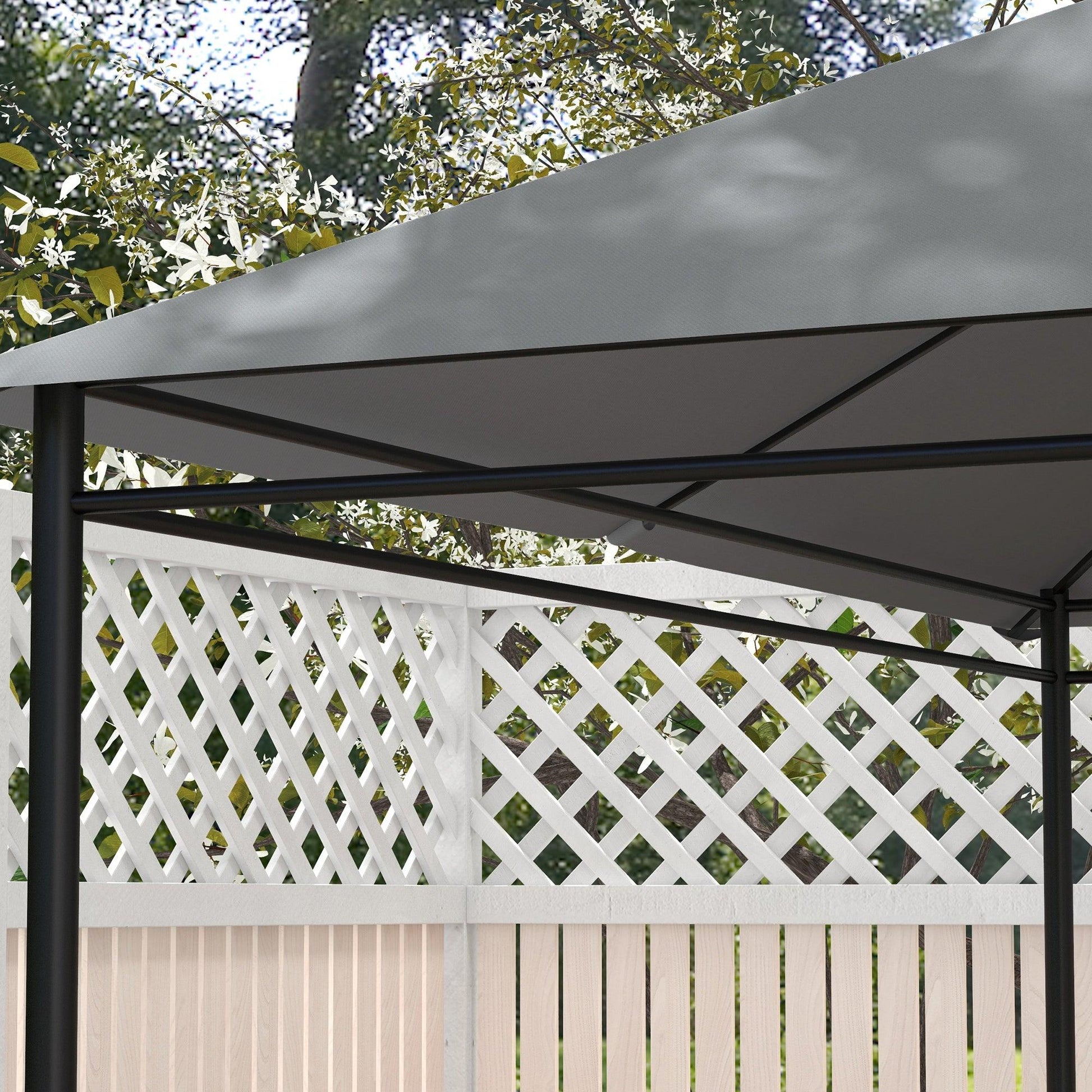 Outsunny 3 x 4m Gazebo Canopy Replacement Cover, Gazebo Roof Replacement (TOP COVER ONLY), Light Grey - ALL4U RETAILER LTD