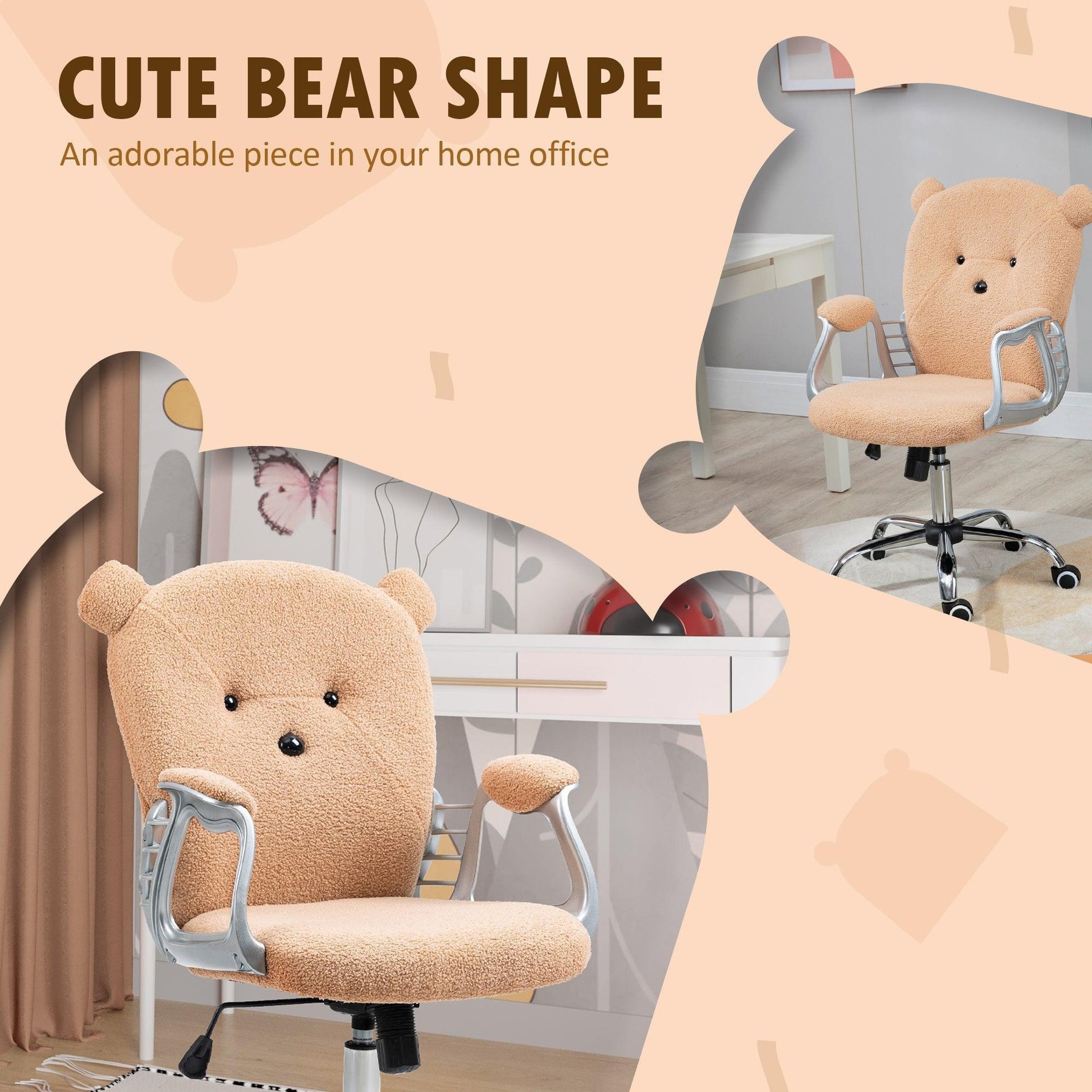 Vinsetto Teddy Bear Office Chair - ALL4U RETAILER LTD