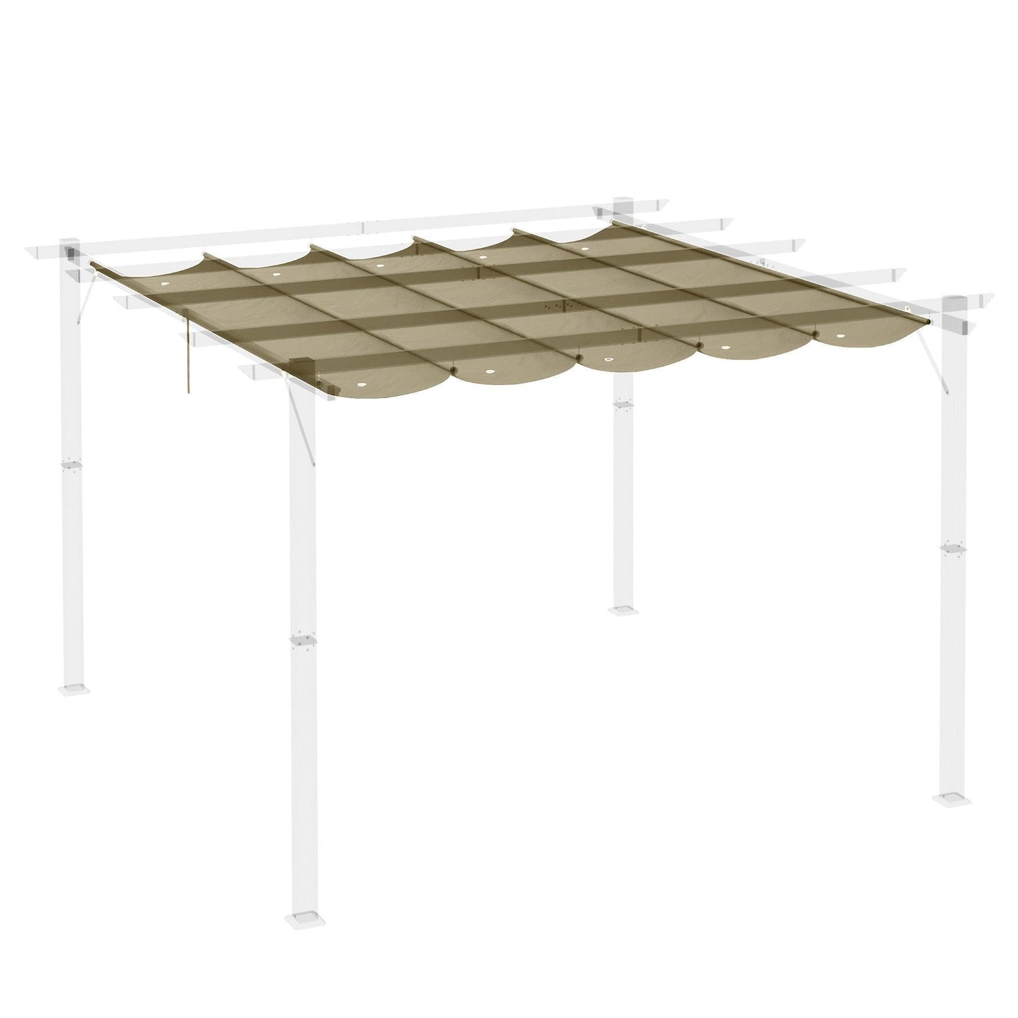 Outsunny Pergola Shade Cover Replacement Canopy for 3 x 3m Pergola, Tan - ALL4U RETAILER LTD