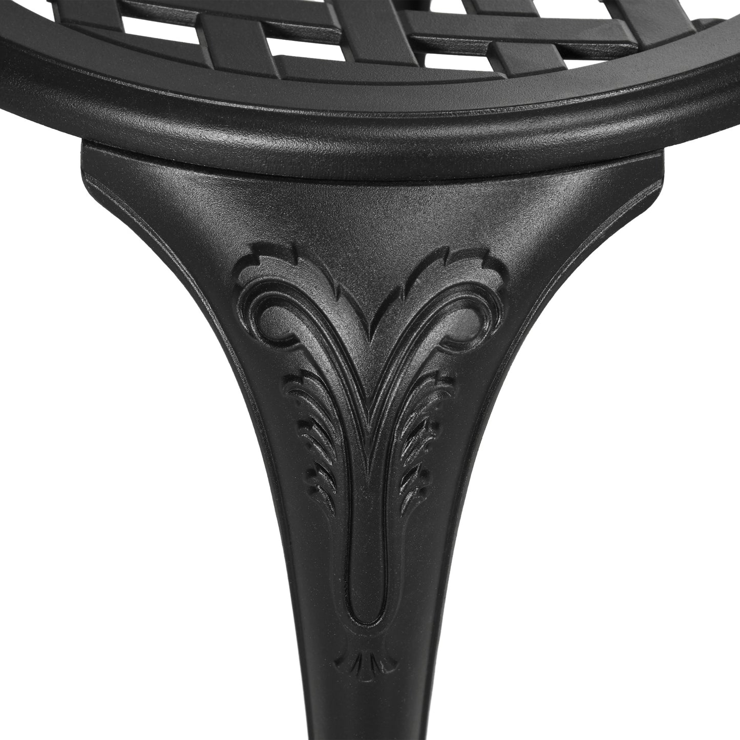 Outsunny 3 Piece Garden Bistro Set Cast Aluminium Outdoor Furniture With Umbrella Hole For Balcony Porch Patio Black