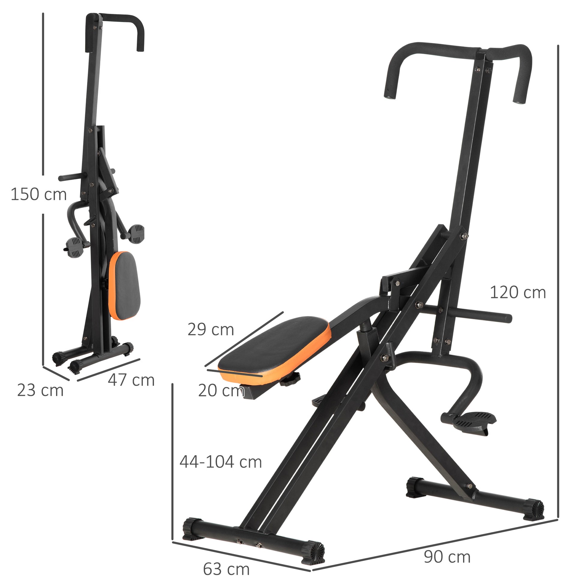 HOMCOM Full Body Workout Folding Exercise Machine with Adjustable Padded Seat - ALL4U RETAILER LTD