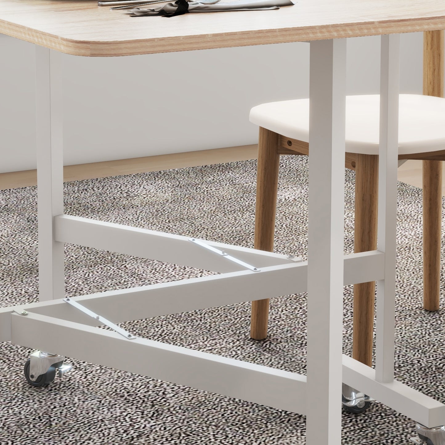 HOMCOM Oak Drop Leaf Dining Table Seats 4 to 6 People for Small Apartments Folds to 26cm High for Easy Storage