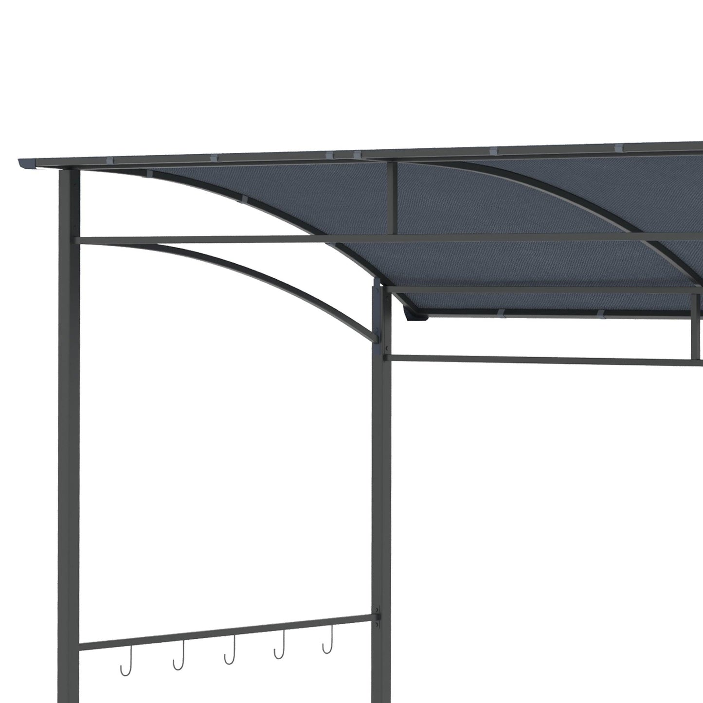 Outsunny 2M BBQ Gazebo Tent Sun Shade with Hooks Outdoor Patio Metal, Grey - ALL4U RETAILER LTD