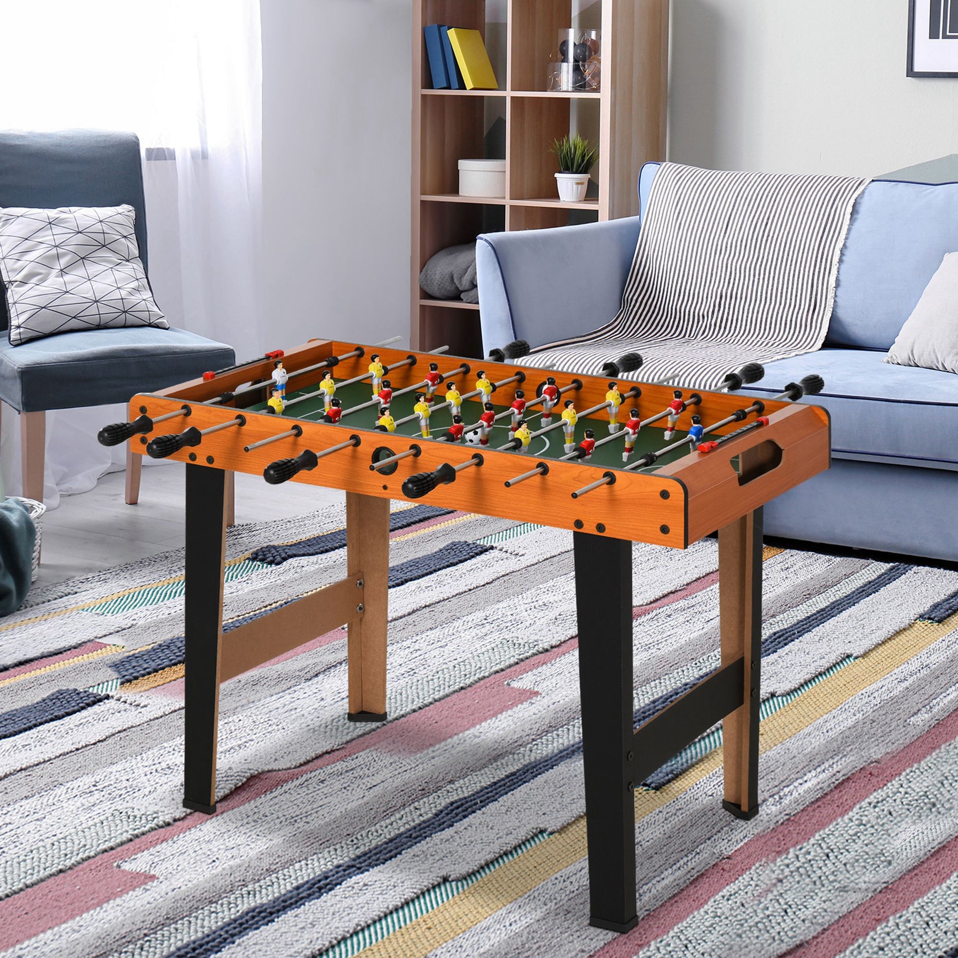 HOMCOM Classic Mini Foosball Table for Home and Office - Heavy Duty 84.5cm with 8 Rods and 2 Balls - ALL4U RETAILER LTD