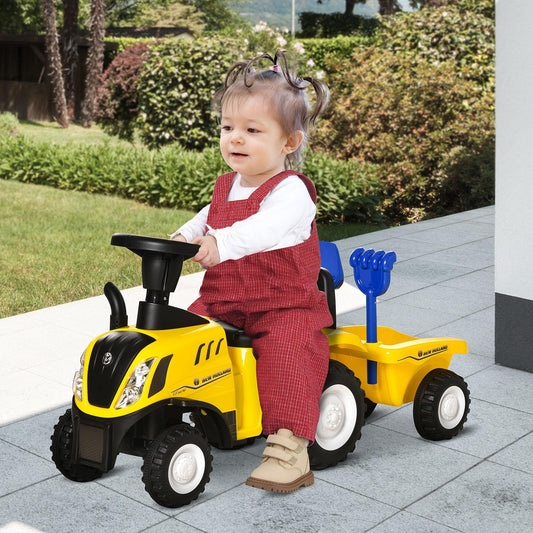 HOMCOM HOLLAND Licensed Toddler Slider Car - Yellow - ALL4U RETAILER LTD