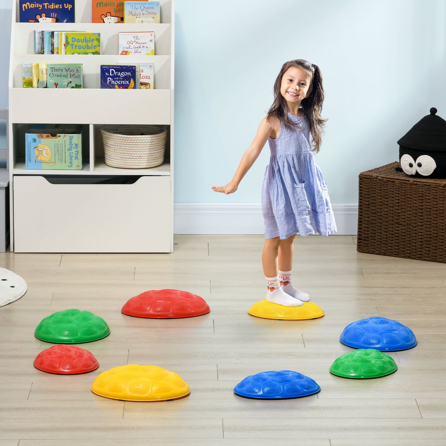 ZONEKIZ 8-Piece Non-Slip Stepping Stone Set for Kids - Fun Balance and Coordination Sensory Play for Ages 3-8 - ALL4U RETAILER LTD