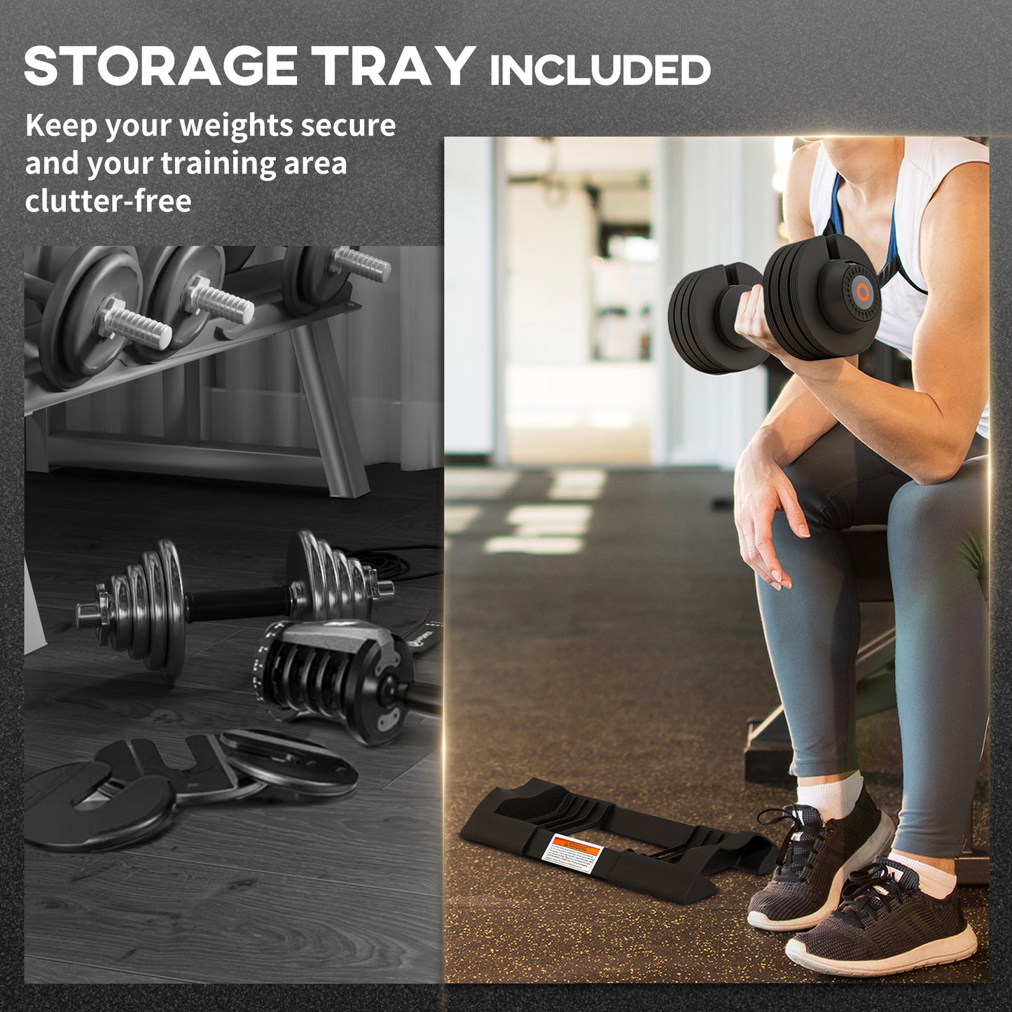 SPORTNOW 4-in-1 Adjustable Dumbbell Set with Non-Slip Grip and Storage Solution - ALL4U RETAILER LTD