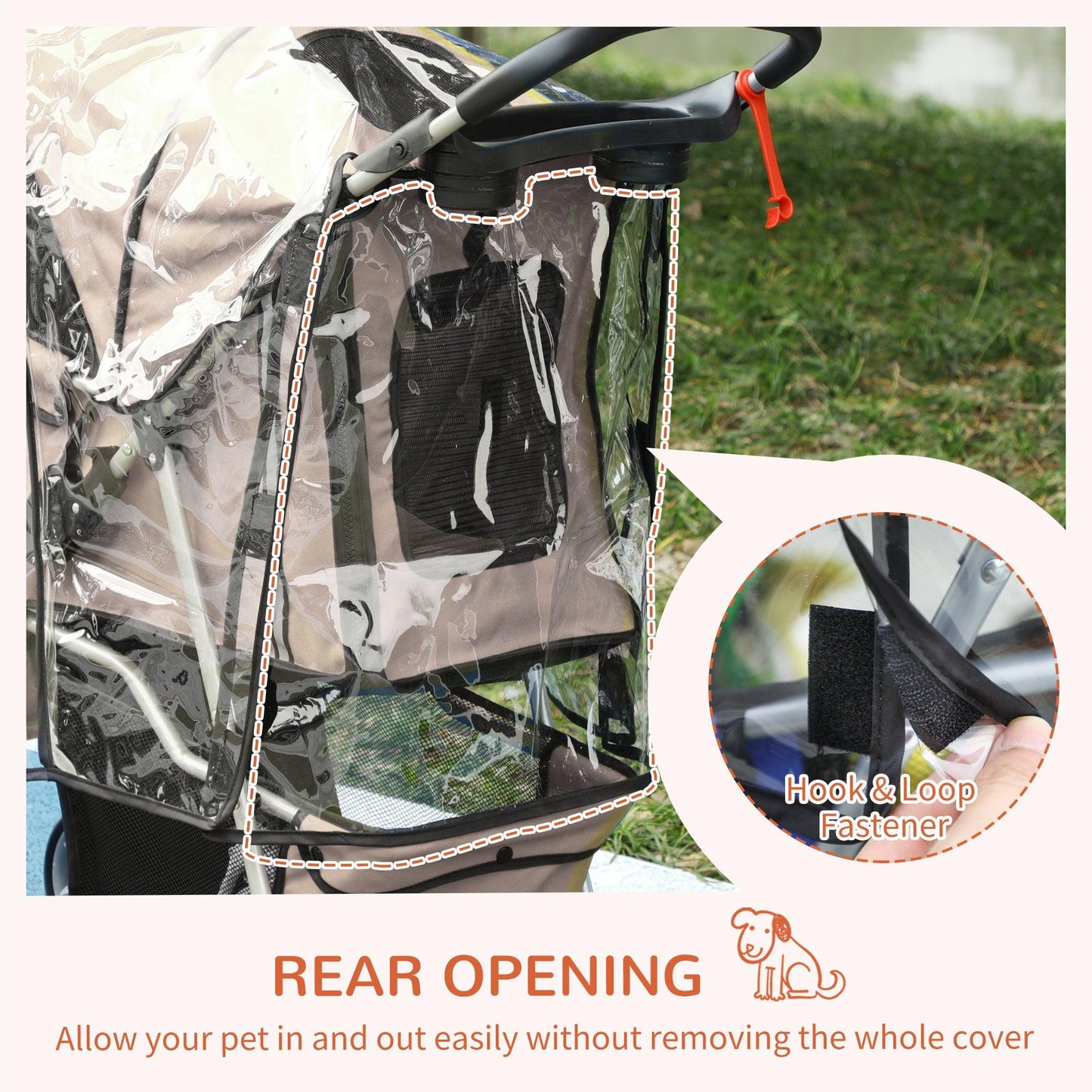 PawHut Mini Dog Stroller with Rain Cover, Folding Pet Pram - ALL4U RETAILER LTD