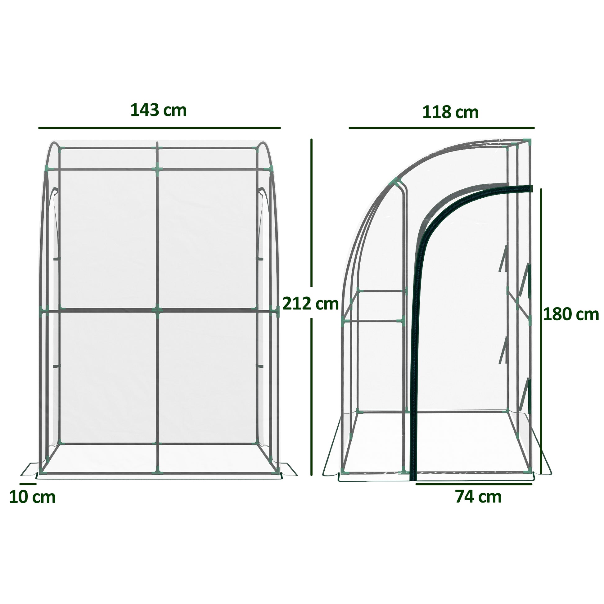 Outsunny 143cm x 118cm Lean-To Garden Greenhouse with Accessories - ALL4U RETAILER LTD