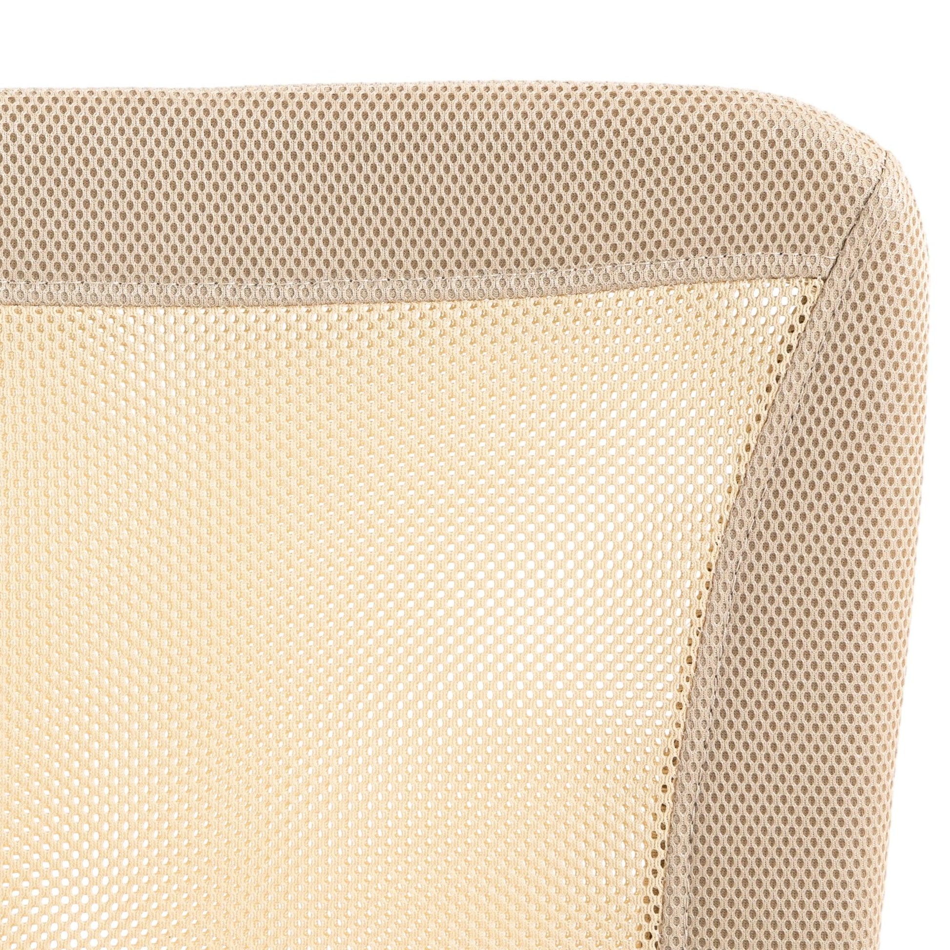 Vinsetto Beige Mesh Office Chair, Adjustable Height, Armless Study Chair - ALL4U RETAILER LTD