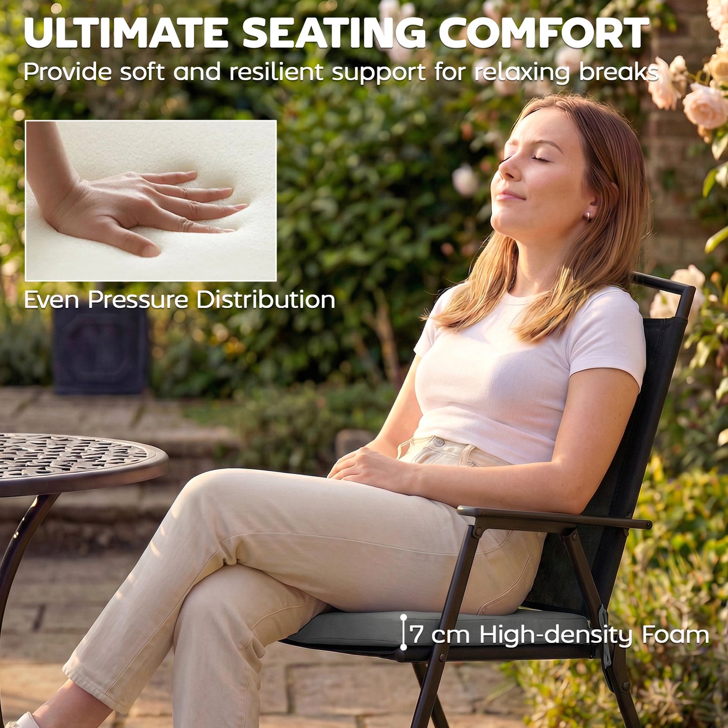 Outsunny Set of 6 Outdoor Seat Cushions Machine Washable Covers Water Repellent Dark Grey