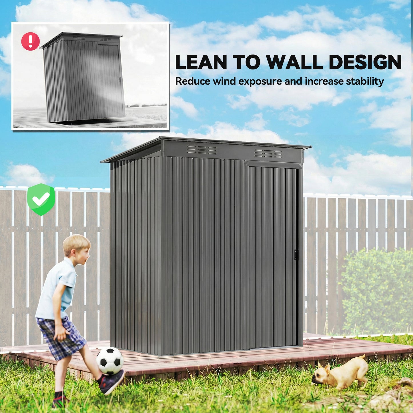 Outsunny 5 X 3.5 Ft Metal Garden Storage Shed With Effortless Assembly And Waterproof Outdoor Use Light Grey