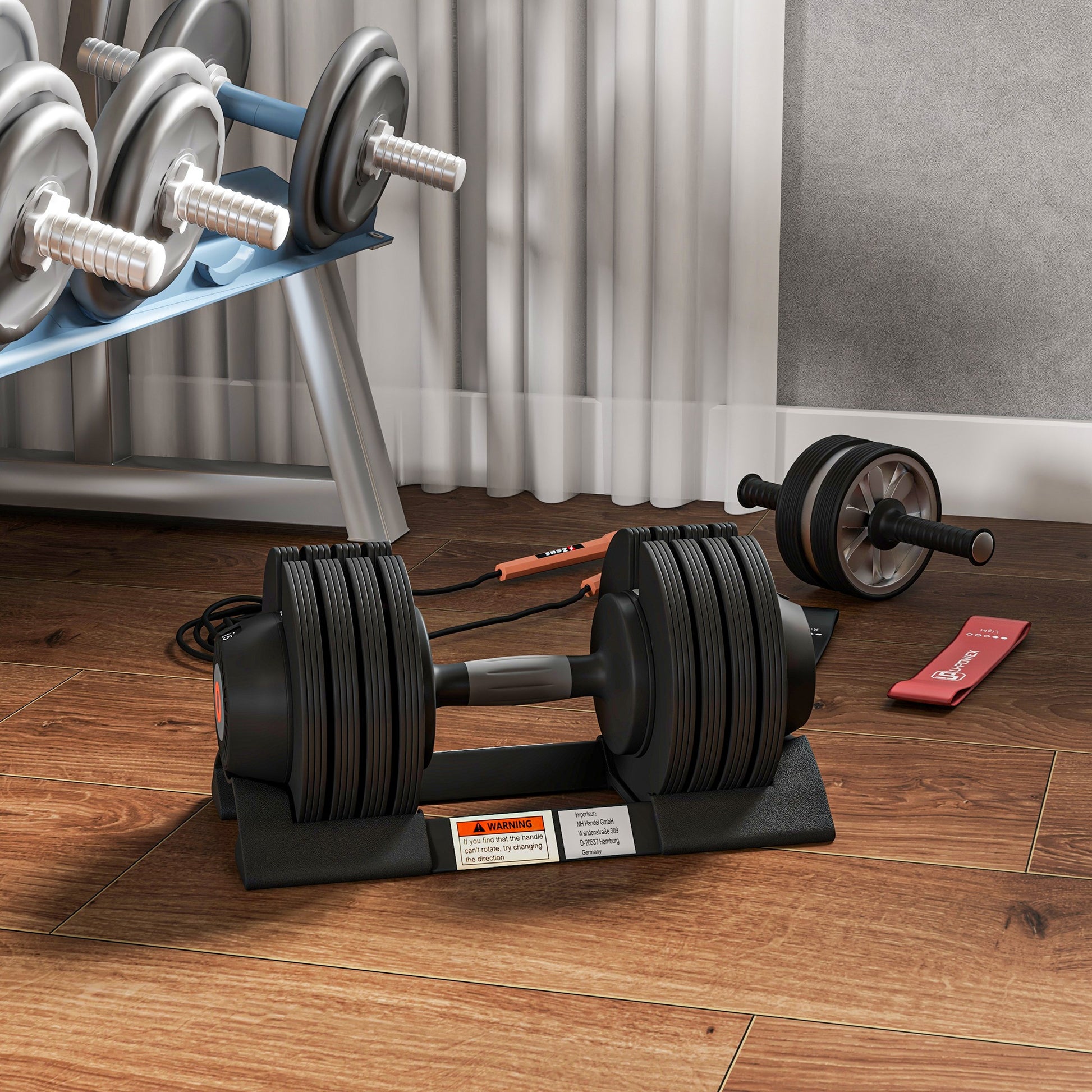 SPORTNOW 4-in-1 Adjustable Dumbbell Set with Non-Slip Grip and Storage Solution - ALL4U RETAILER LTD