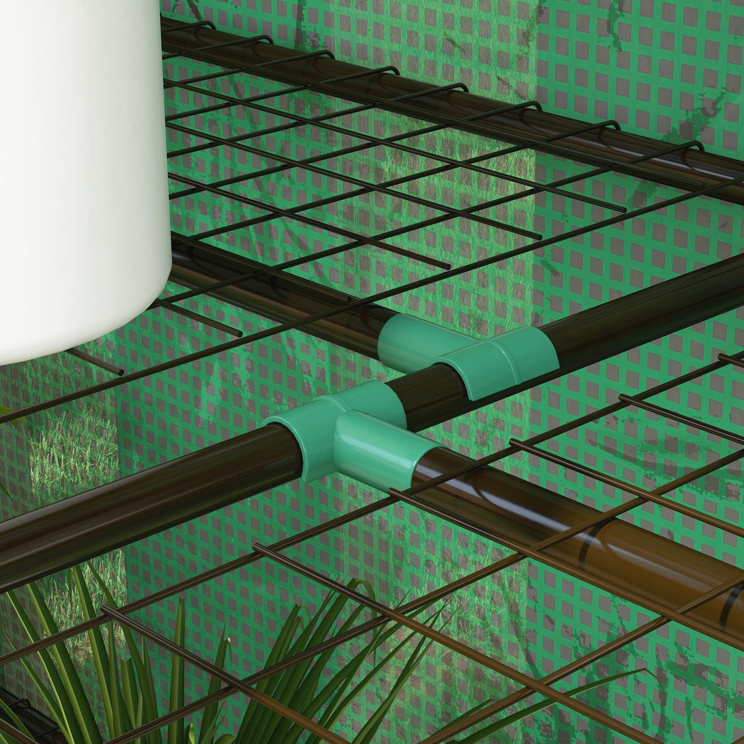 Outsunny 46 x 143cm Three Shelf Mini Greenhouse Green Plastic Garden Shelter With Roll Up Doors