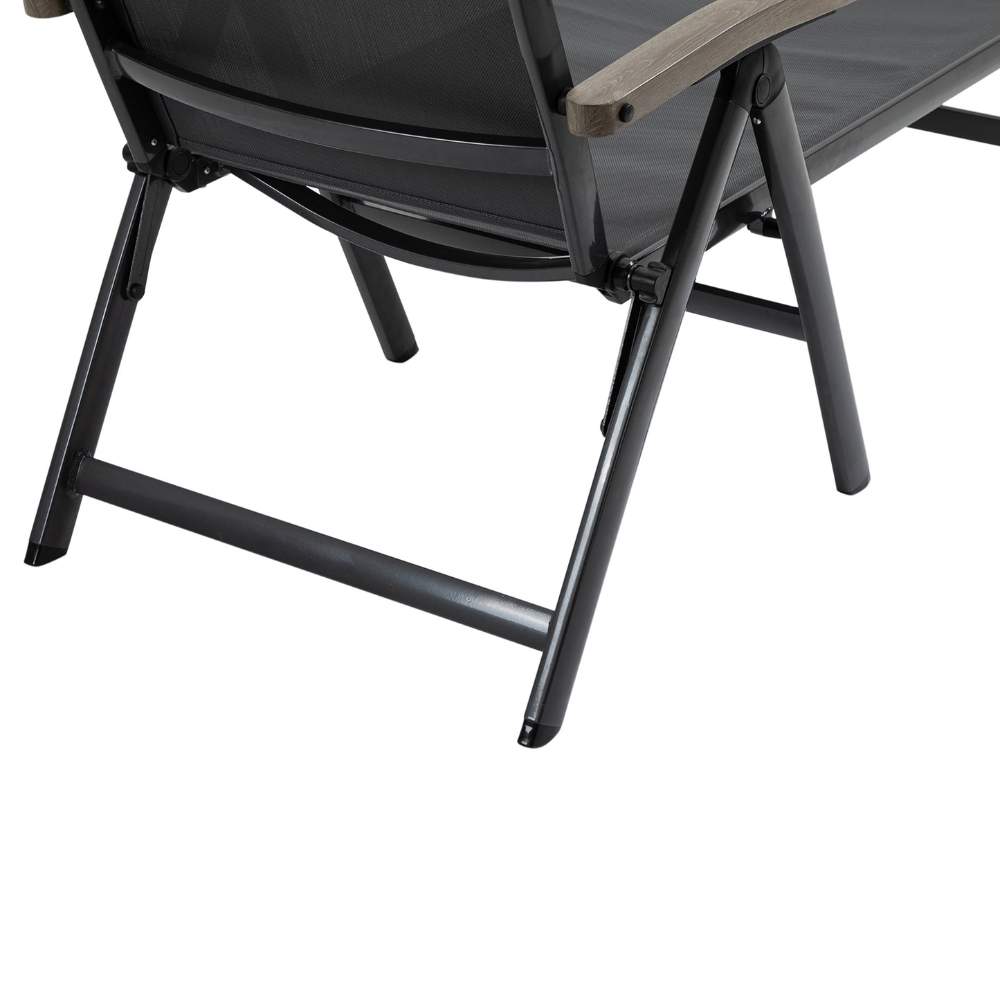 Outsunny Set Of 2 Folding Sun Loungers With 5 Position Adjustable Chaise Lounges Aluminium Frame For Patio Garden Grey