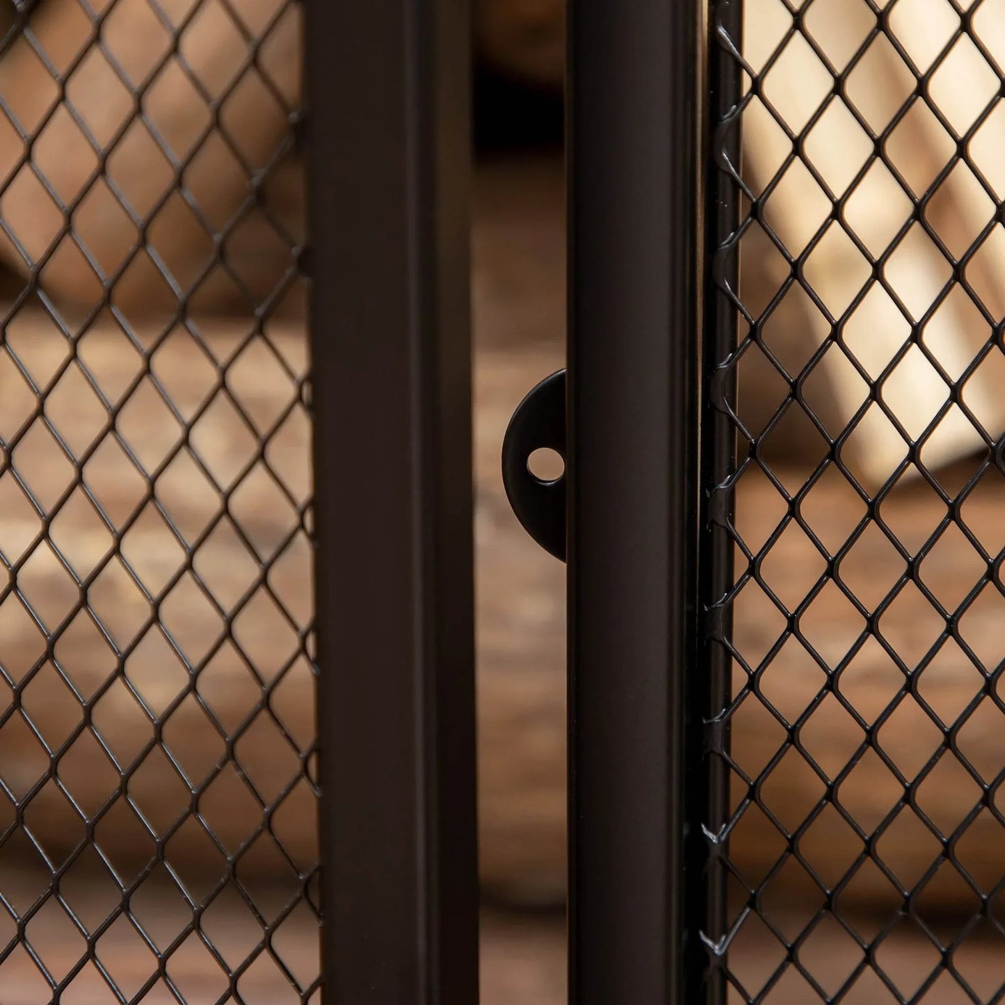 HOMCOM Black 3-Panel Folding Fireplace Screen with Dual Access Doors, Freestanding Spark Guard - ALL4U RETAILER LTD