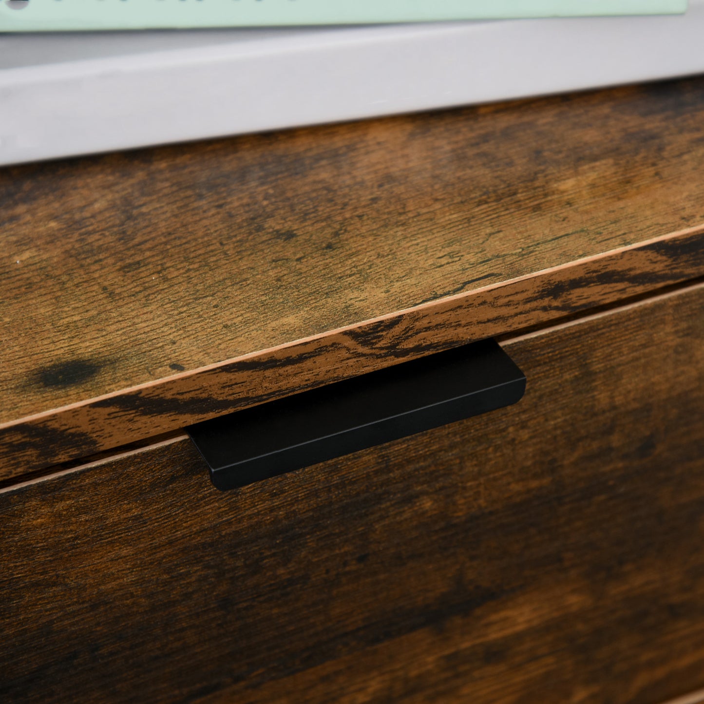 HOMCOM Set Of 2 Industrial Bedroom Chest Of Drawers With Metal Frame 3 Drawer Dresser In Rustic Brown