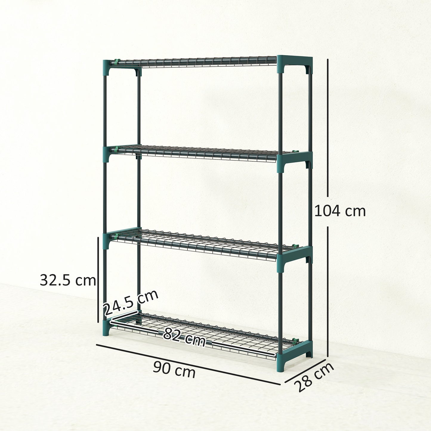 Outsunny 4 Tier Plant Stand Indoor Outdoor Set Of 2 Metal Plant Shelf With Rack Buckles For Easy Assembly Flower Display