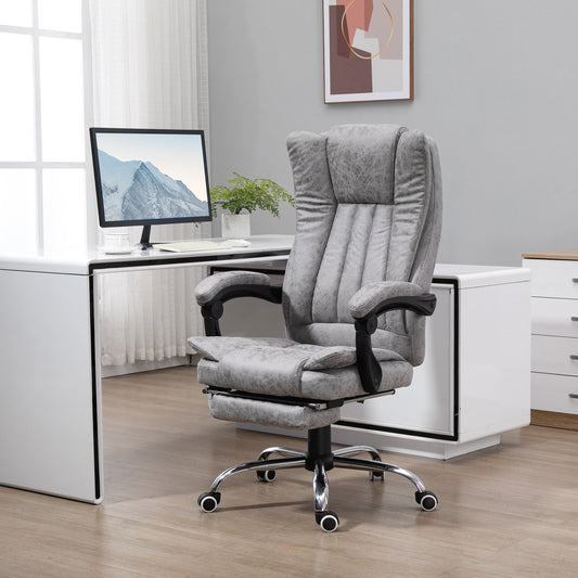 Vinsetto Grey High Back Office Chair with 6-Point Vibrating Massage and Heat Function, Adjustable Height, and Faux Leather Upholstery - ALL4U RETAILER LTD