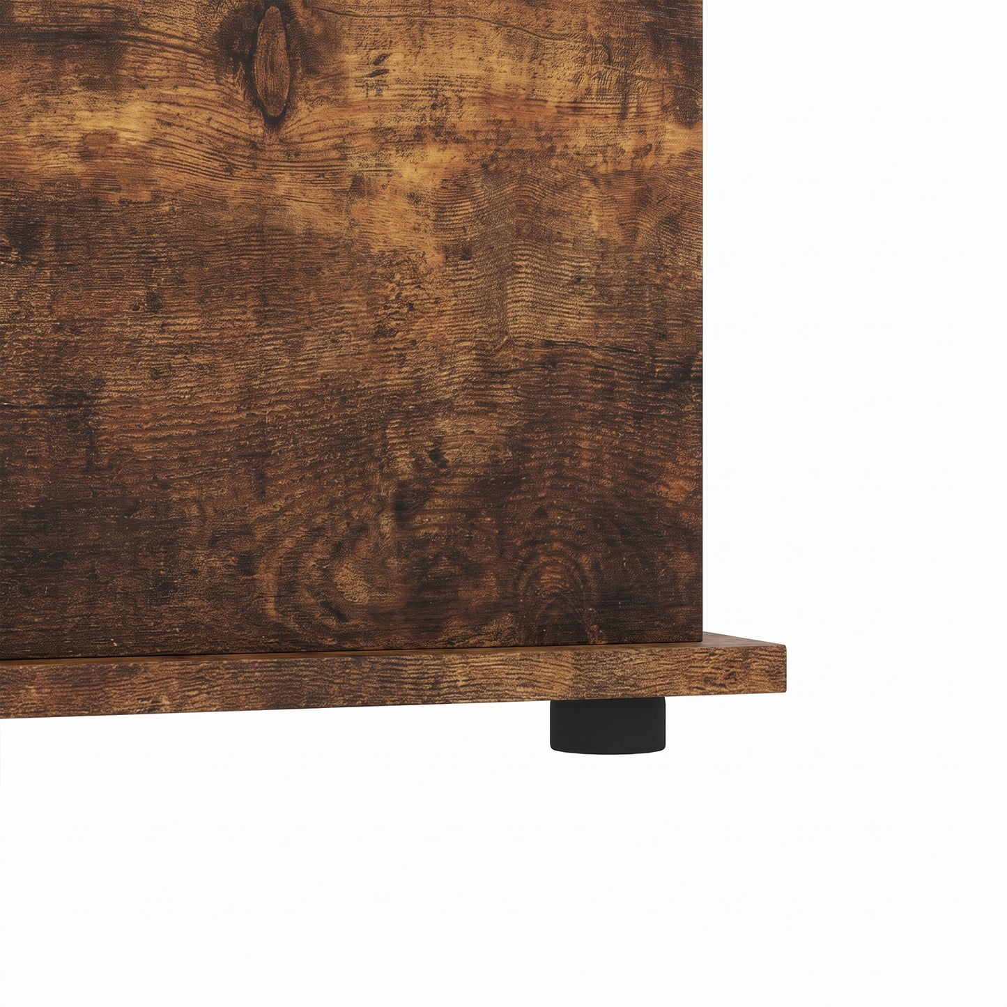 HOMCOM Rustic Brown Storage Bench 102L Blanket Box With Safety Hinged Lid And Shoe Holder