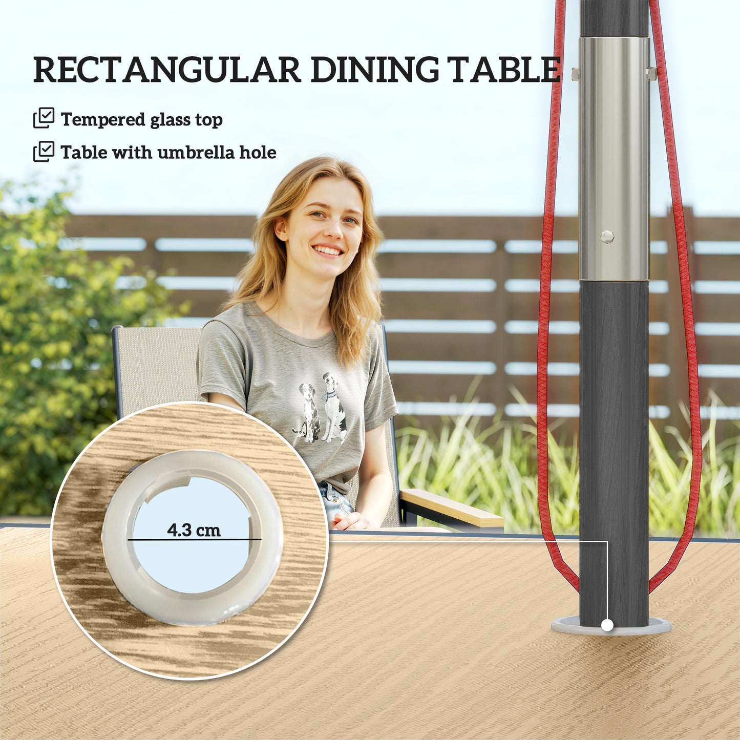Outsunny Five Piece Metal Outdoor Dining Set With Glass Top Square Table In Khaki