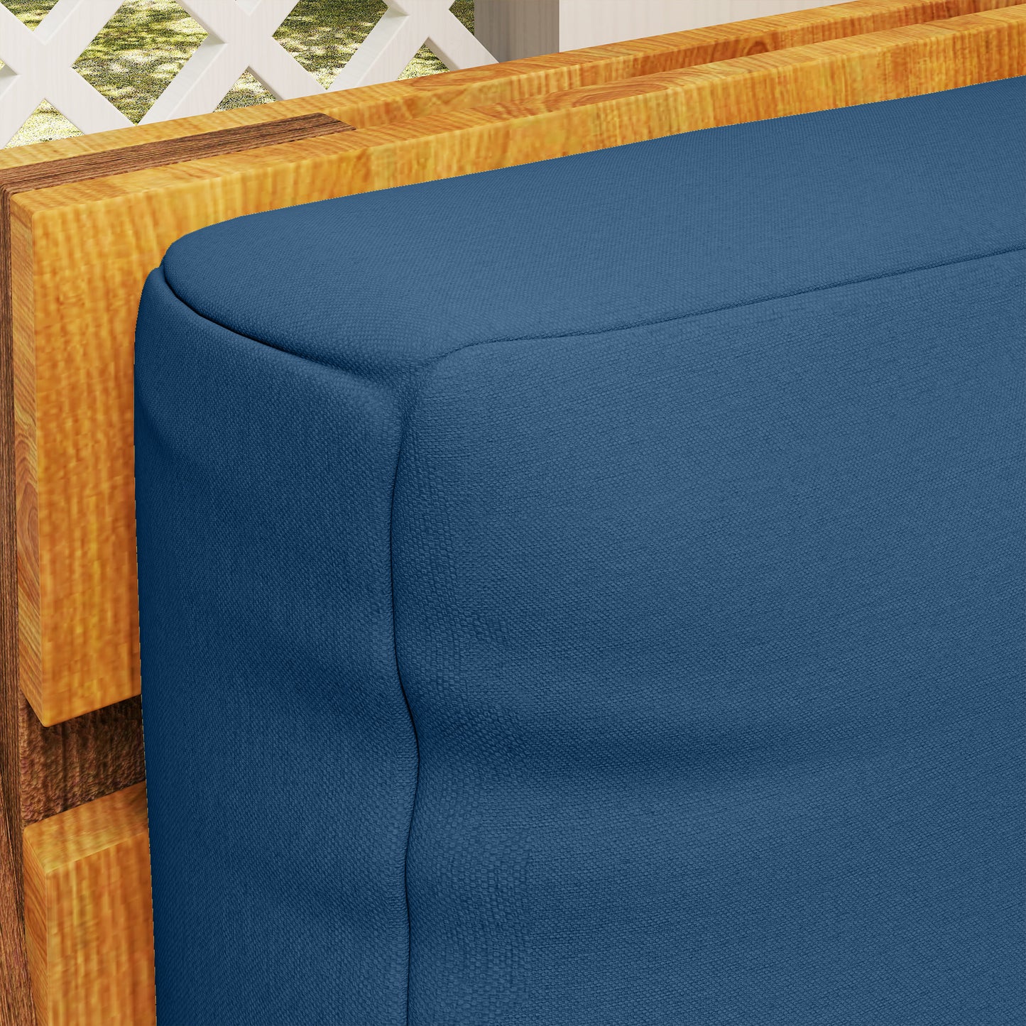 Outsunny Two Piece Seat Pallet And Back Cushions Navy Blue For Patio Furniture With Thick High Resilience Filling