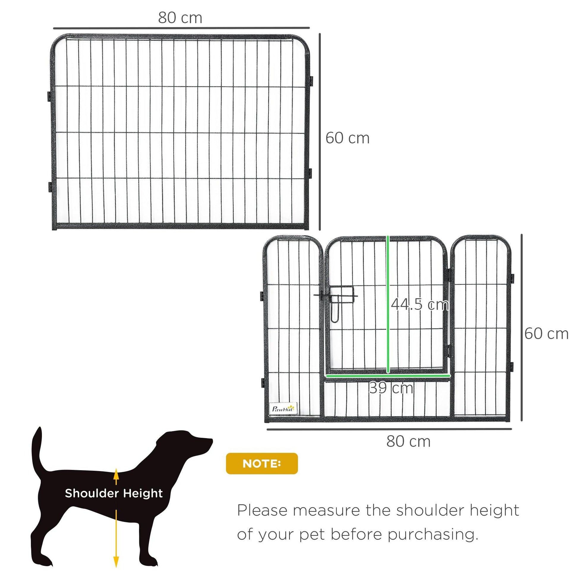 PawHut Foldable Pet Playpen, 12 Panels Dog Exercise Fence, 2 Doors Locking Latch - ALL4U RETAILER LTD