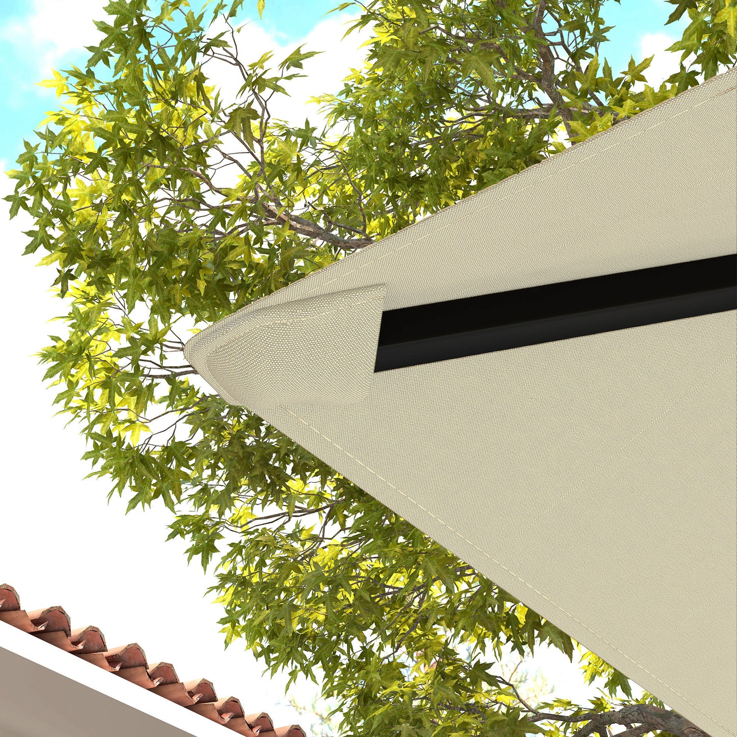 Outsunny 3x3m Gazebo Replacement Canopy Top For 01-0867 Cream With PA Coated Polyester UPF30