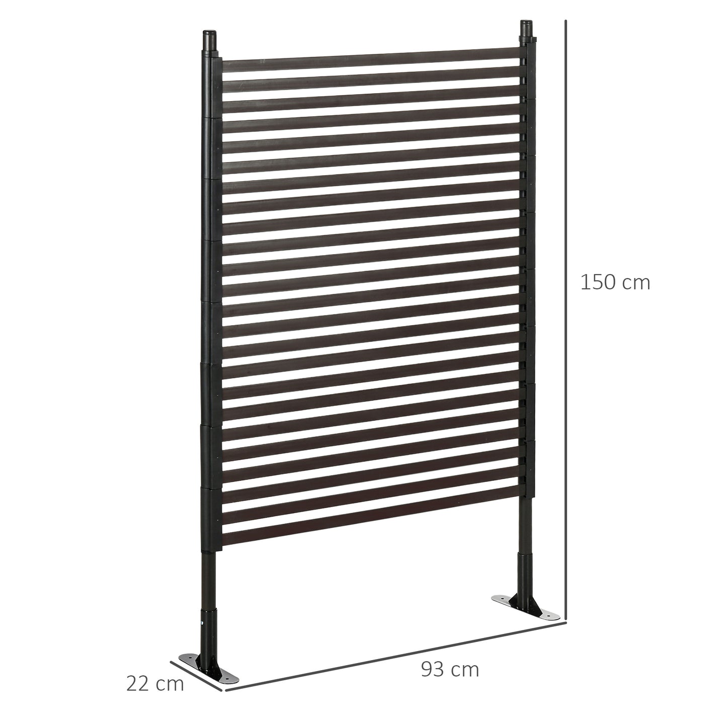 Outsunny Garden Fence Two Standing Ways For Hard And Soft Ground Decorative Outdoor Divider And Animal Barrier Brown