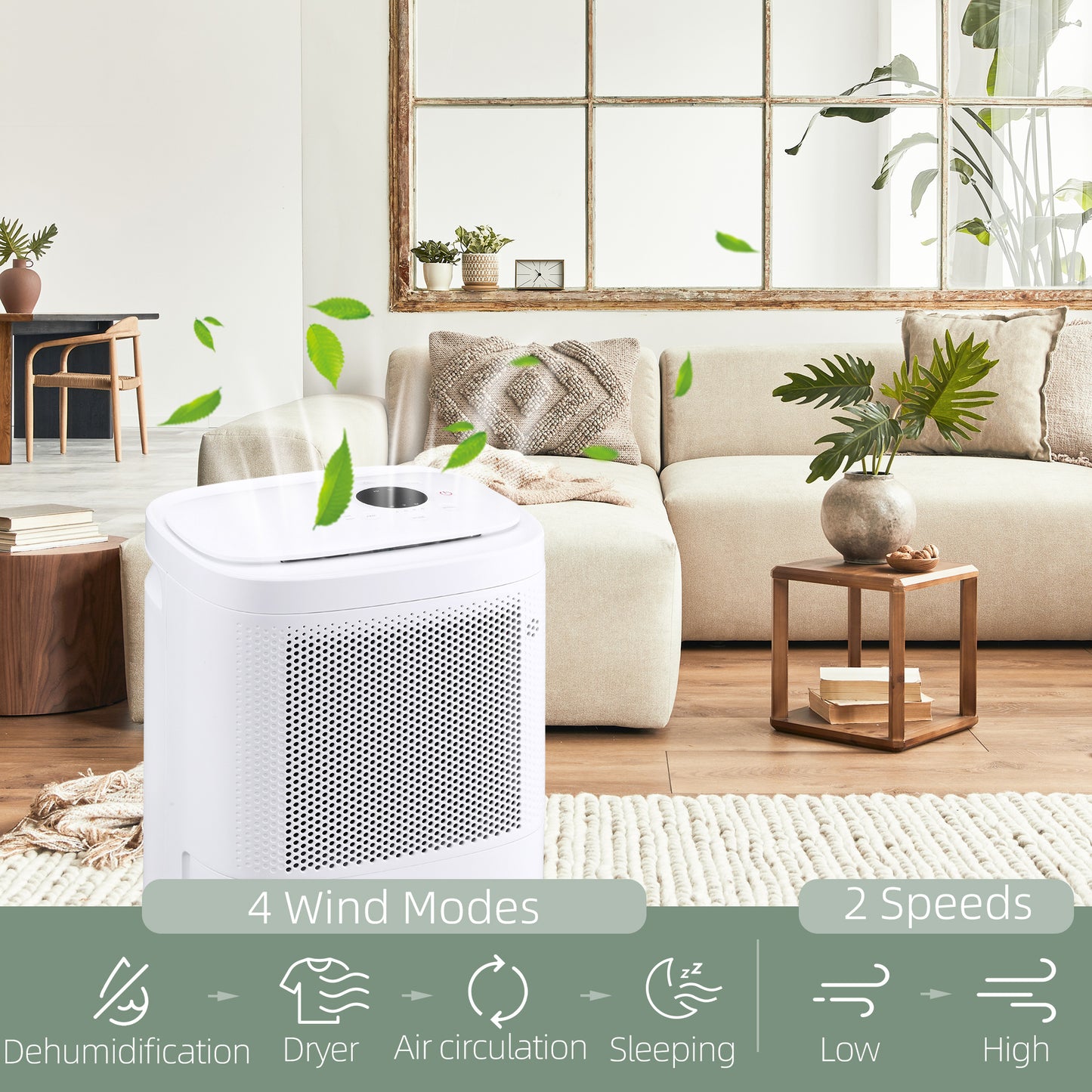 HOMCOM Smart 10L/Day Quiet Dehumidifier with WiFi Control for Home and Laundry Spaces - ALL4U RETAILER LTD