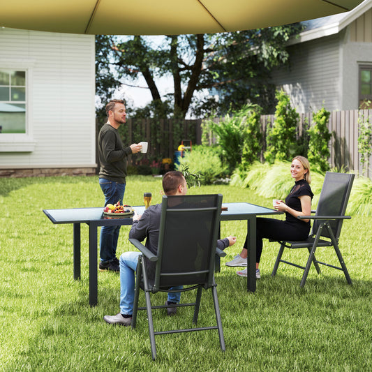 Outsunny 2 Pack Folding Garden Chairs With Aluminium Frame For Outdoor Use And Breathable Mesh Back And Seat