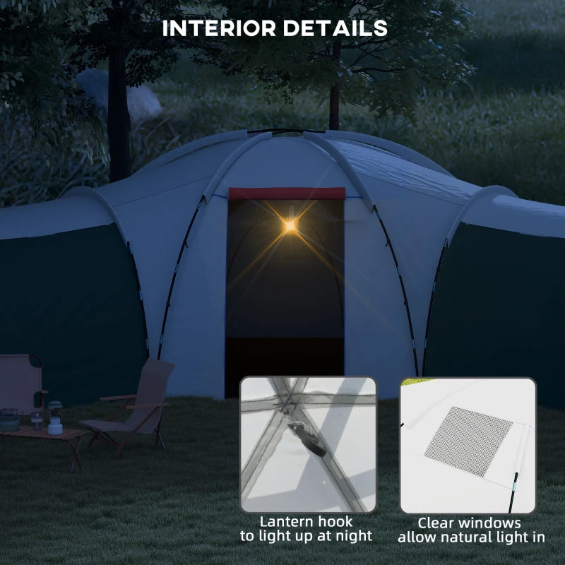 Outsunny Large Camping Tent with 3 Bedroom, Living Area and Porch for 6-9 Man - ALL4U RETAILER LTD